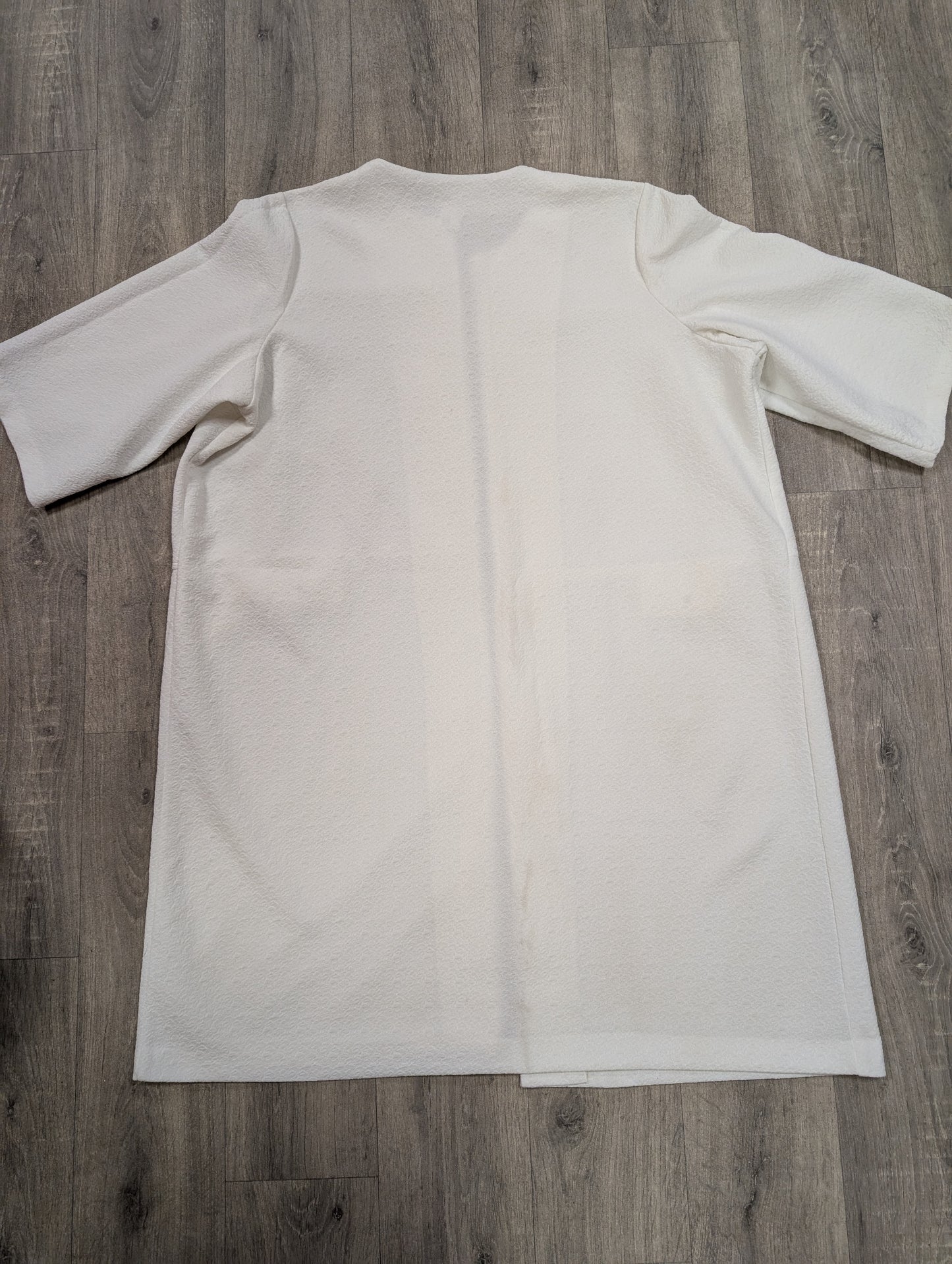 Deadstock 1960s white crimplene dress and coat - XXL/26