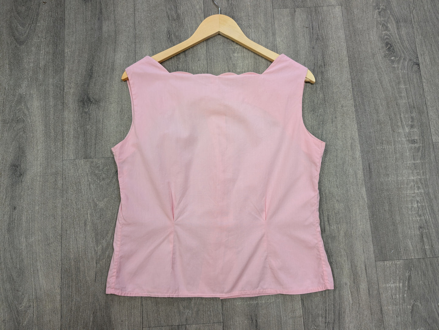 1950s Red Girl pink cotton top - M