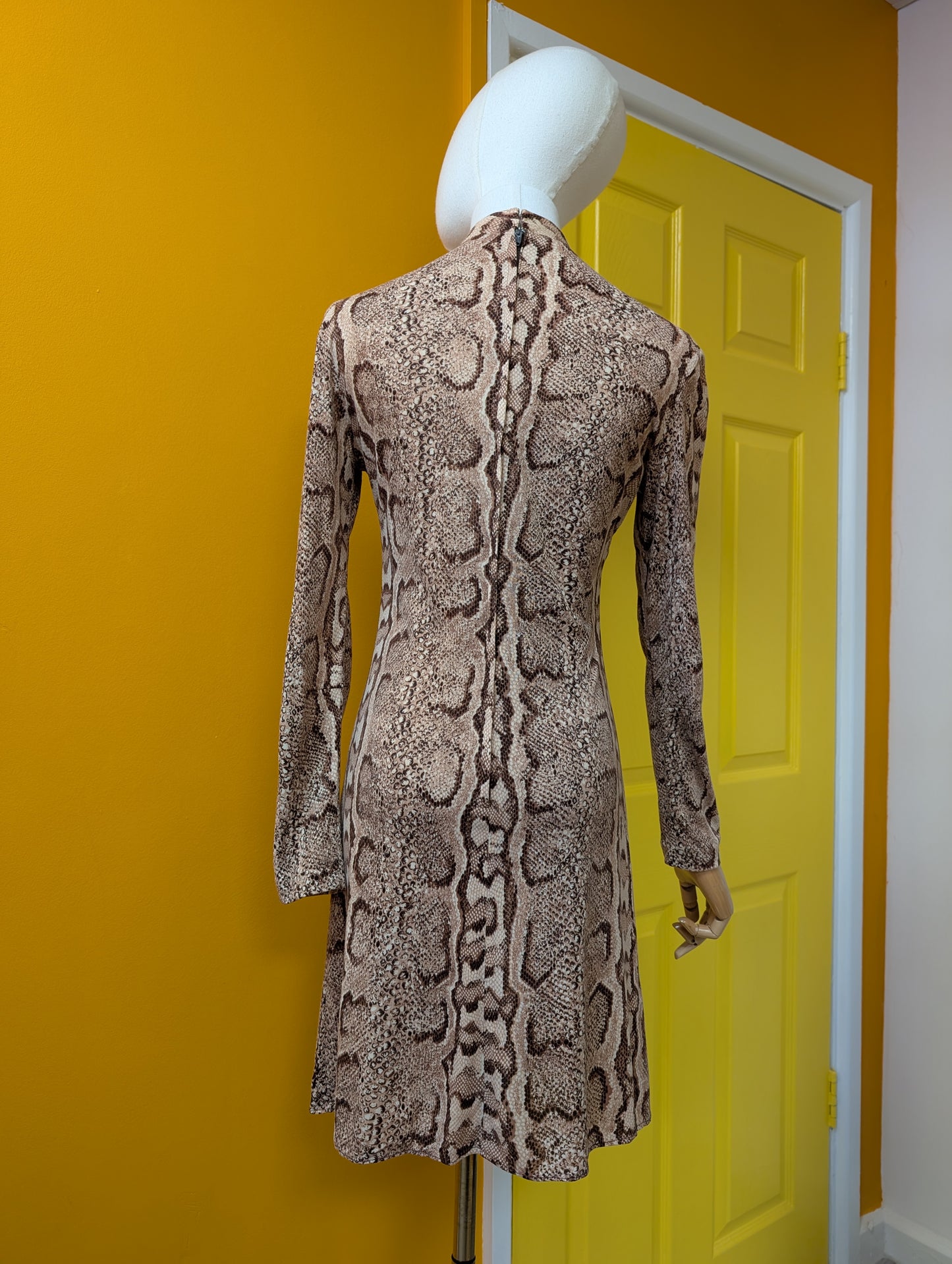 1960s snakeskin print mini dress - S/8