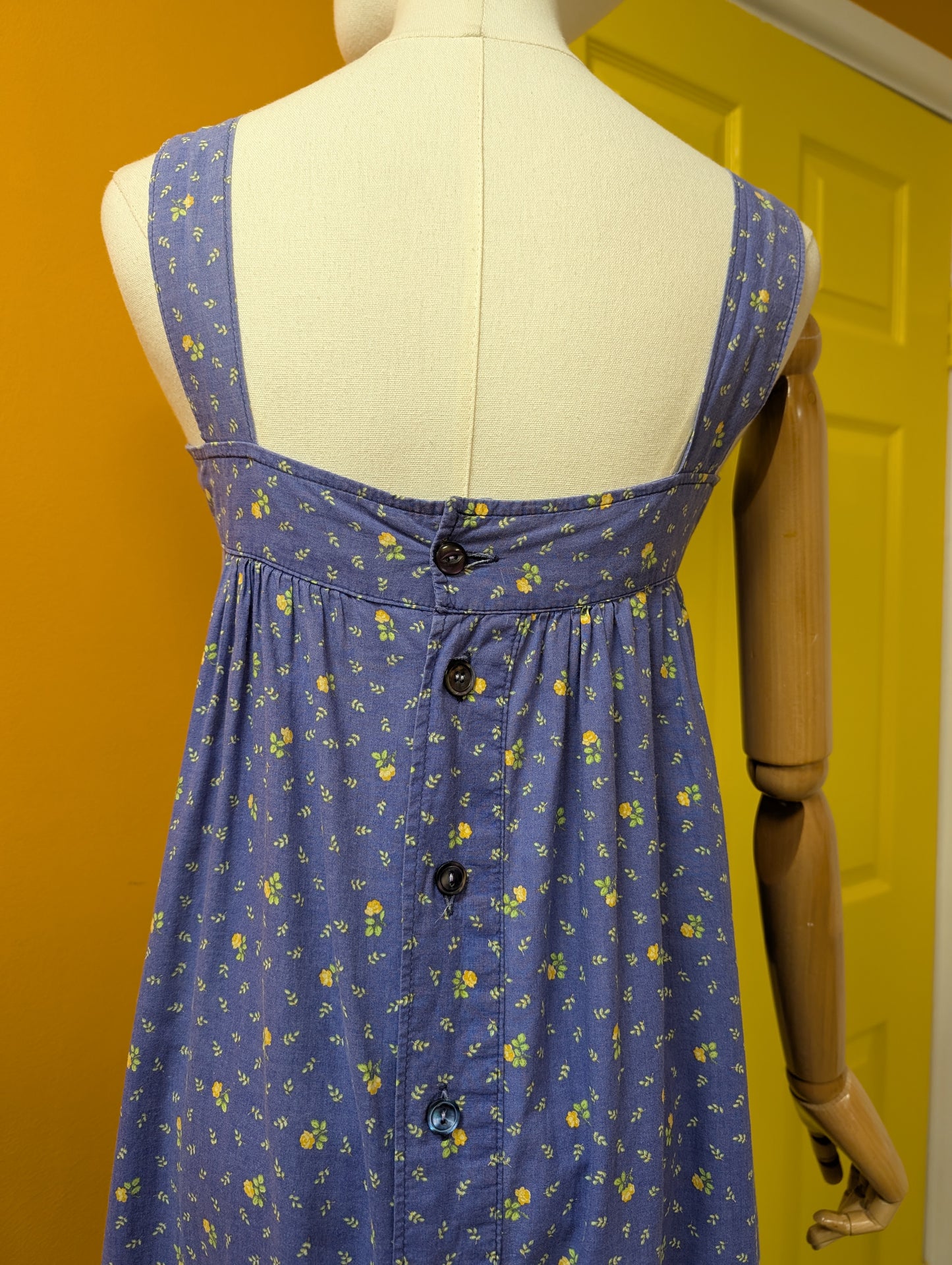 1970s Laura Ashley made in Carno cotton dress - XS/S/6/8
