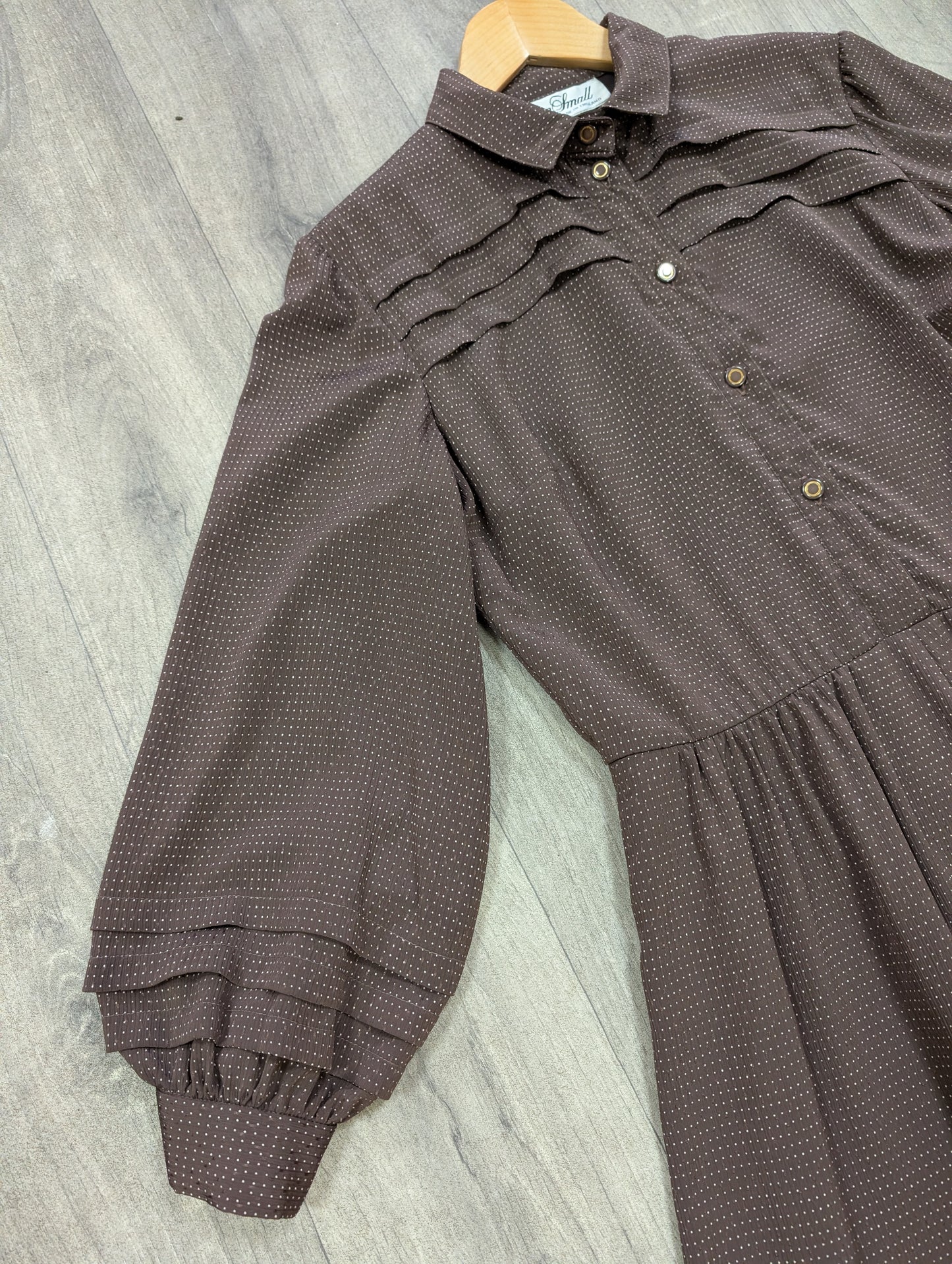 1970s Susan Small brown dress - M/12