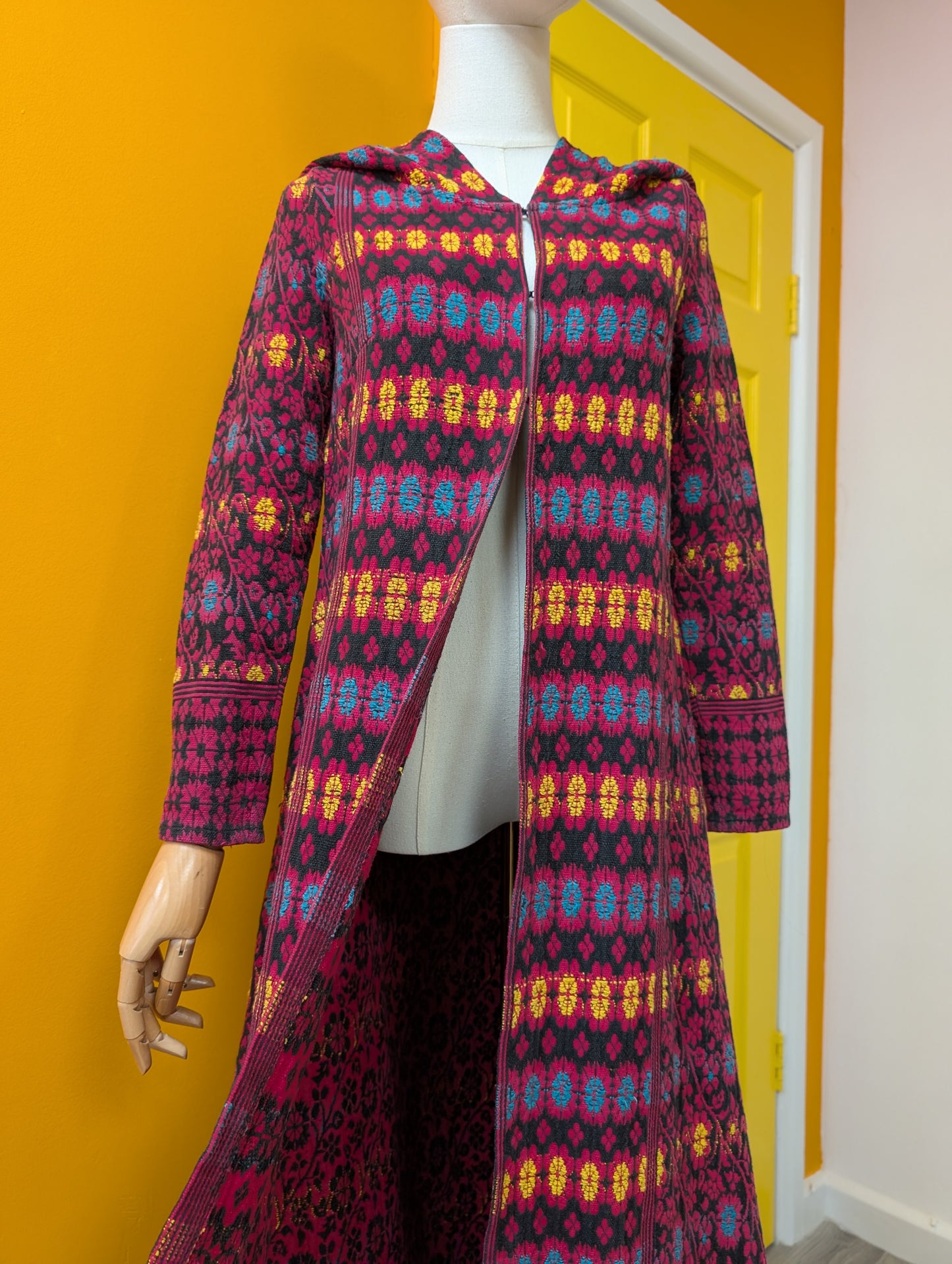 1960s Forbidden Fruit cotton tapestry hooded coat - XS/S