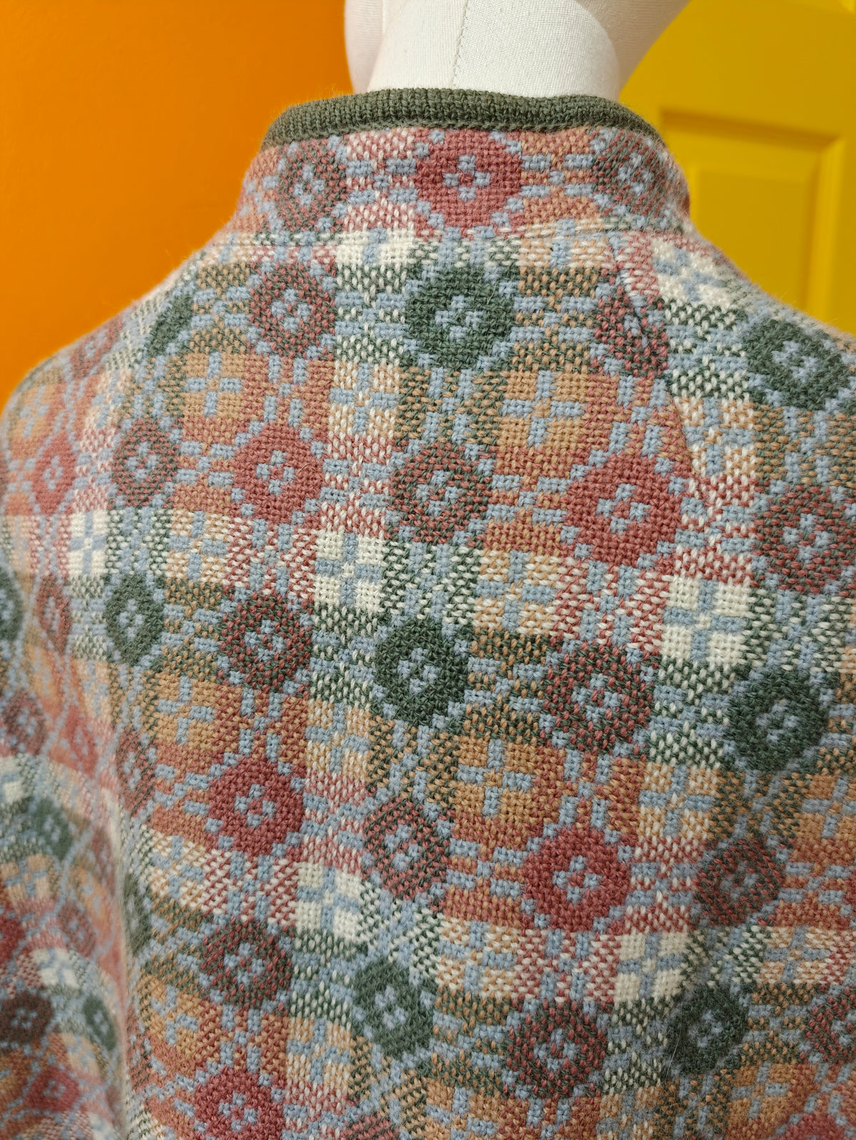 Trefriw Welsh tapestry wool cape with belt