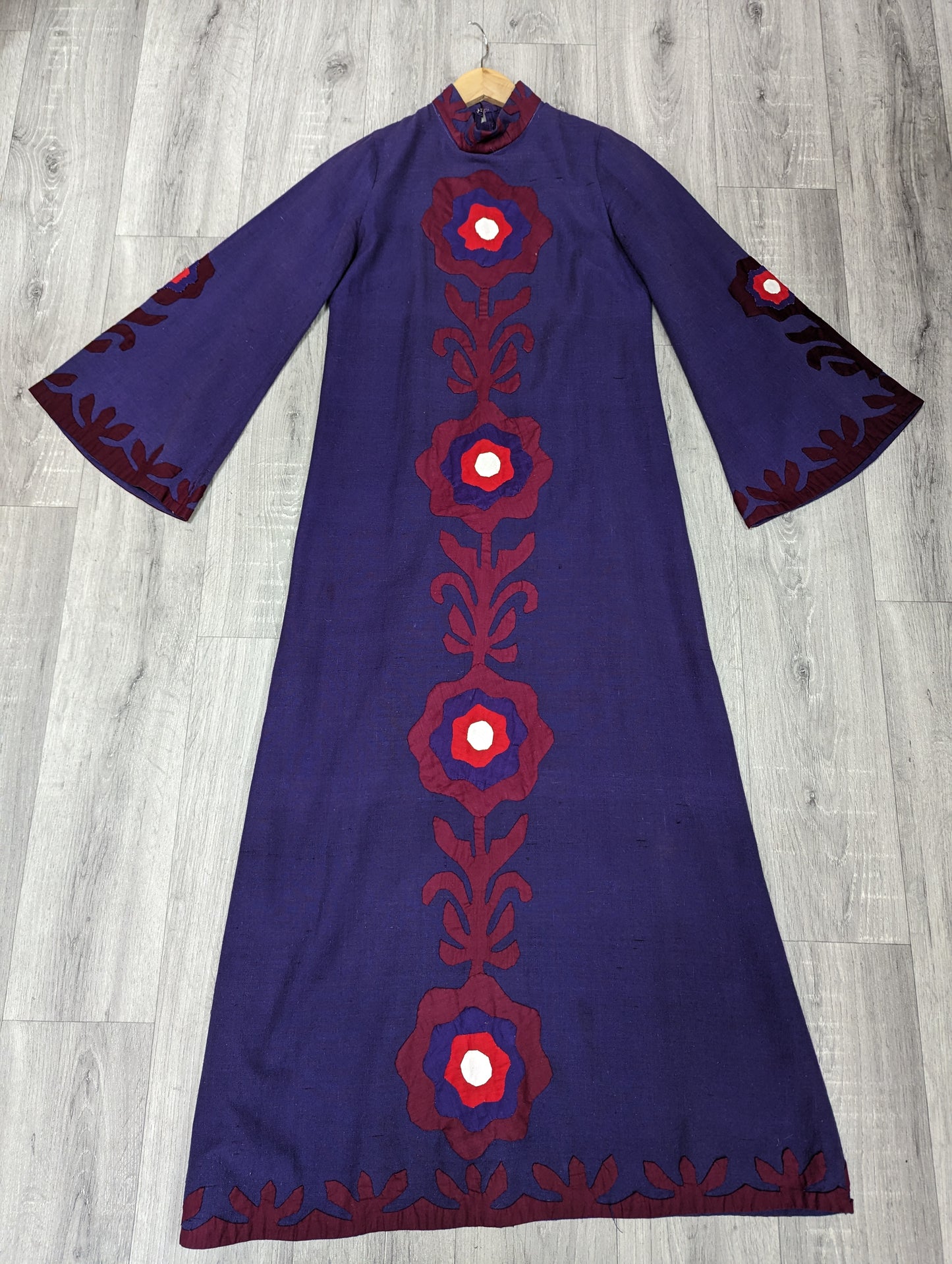 Phenomenal 1960s Ayesha's Indian cotton appliqué kaftan - XS/S