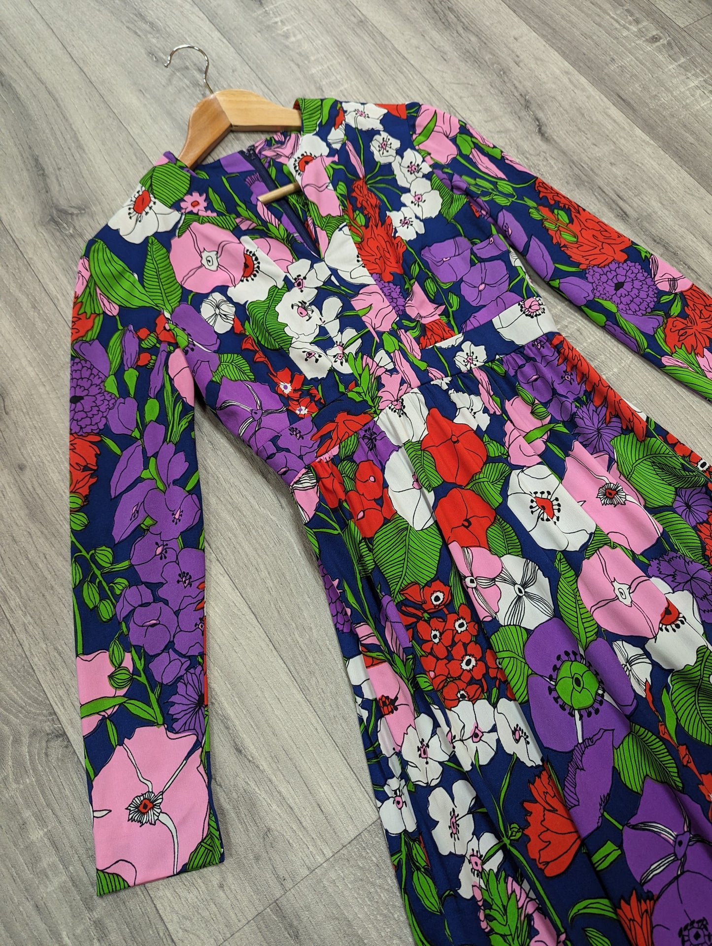 60s/70s Bloomingdale's floral maxi dress - Size 8