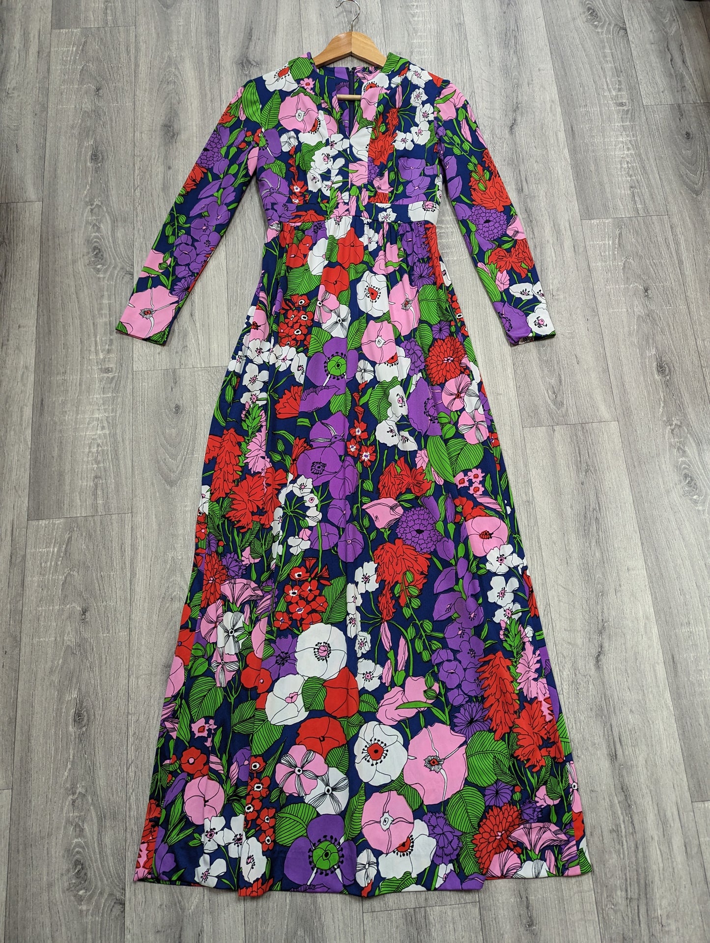 60s/70s Bloomingdale's floral maxi dress - Size 8