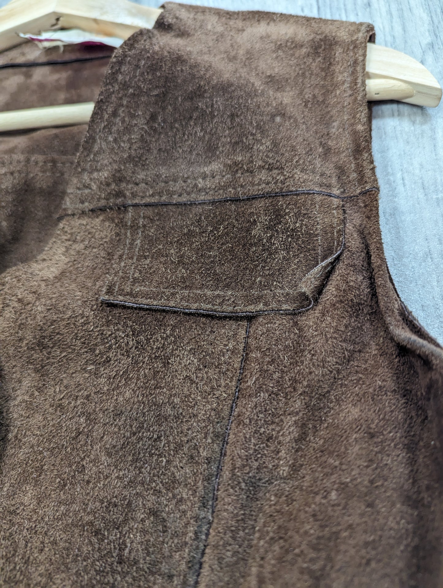 Rare 1960s John Stephen Carnaby Street brown suede waistcoat - Size 8
