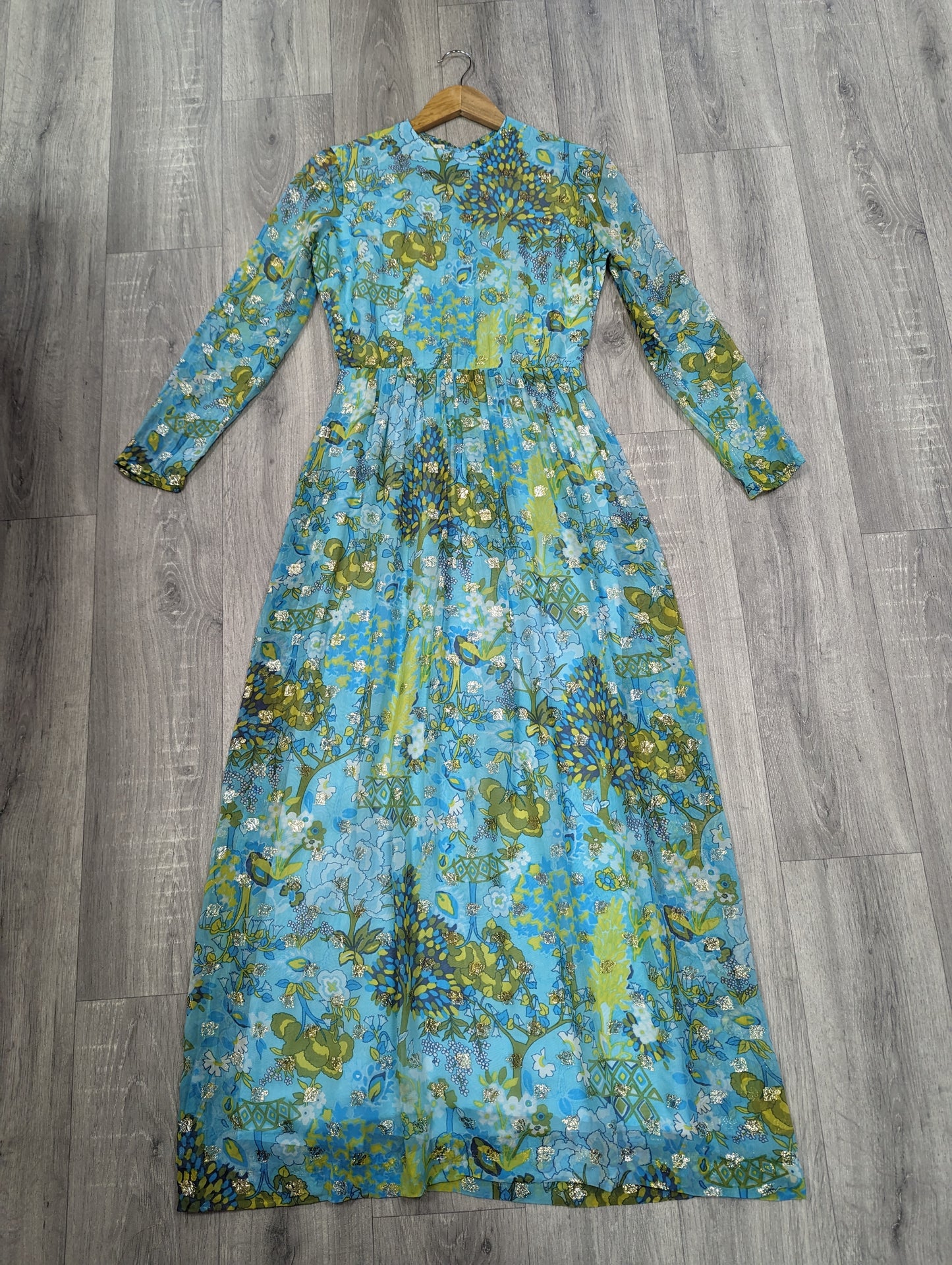 Gorgeous 1960s Marty Modell for Harrods tree print maxi dress - XS/S