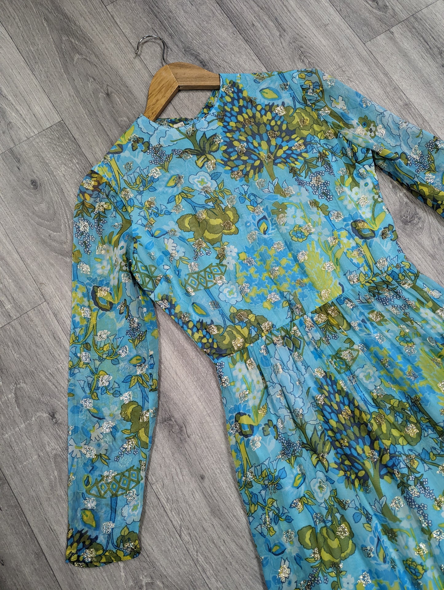 Gorgeous 1960s Marty Modell for Harrods tree print maxi dress - XS/S