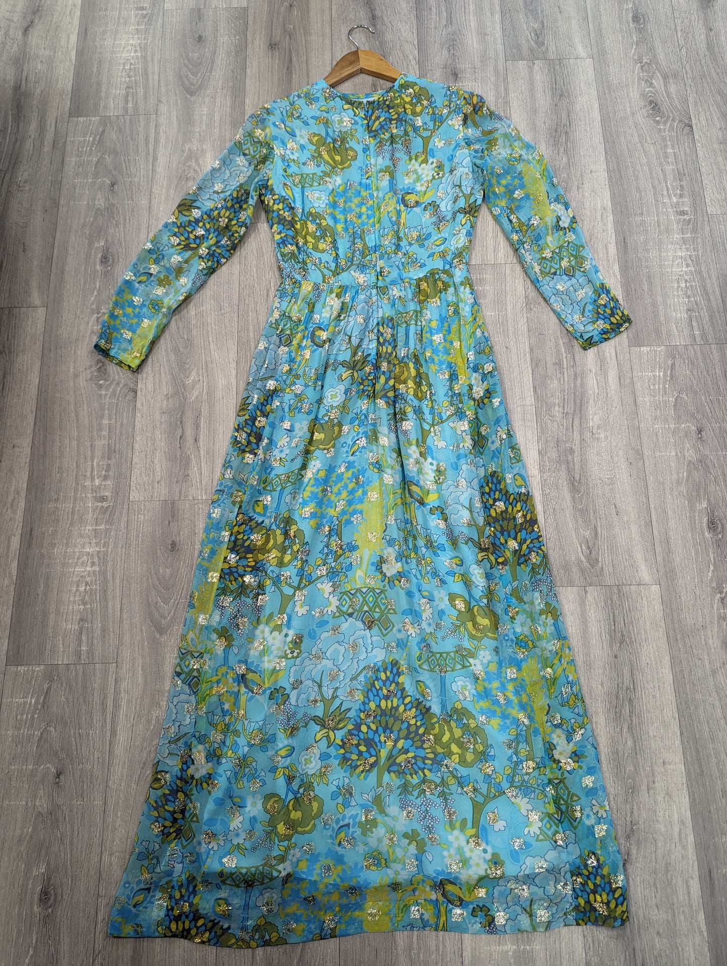 Gorgeous 1960s Marty Modell for Harrods tree print maxi dress - XS/S