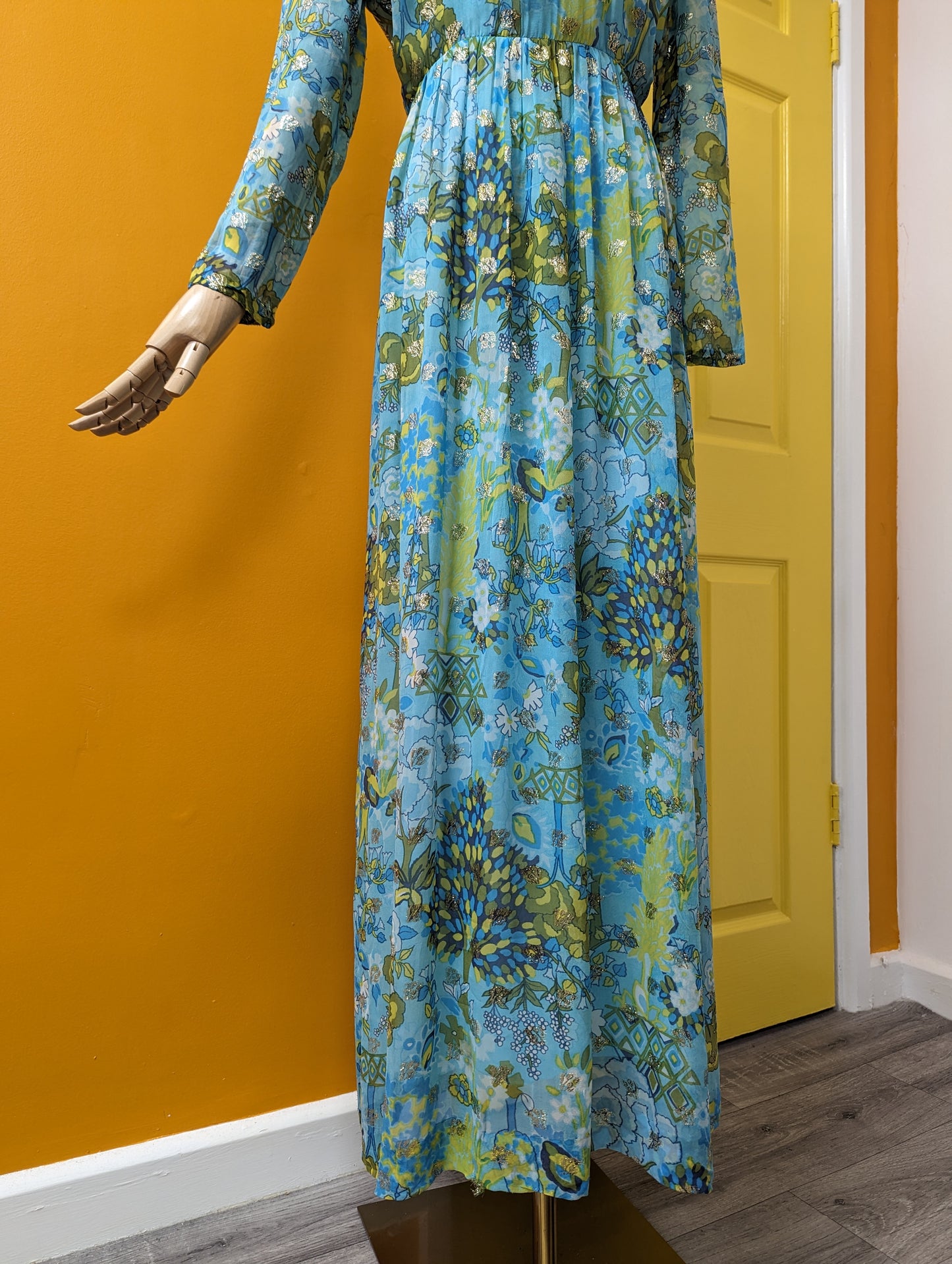 Gorgeous 1960s Marty Modell for Harrods tree print maxi dress - XS/S