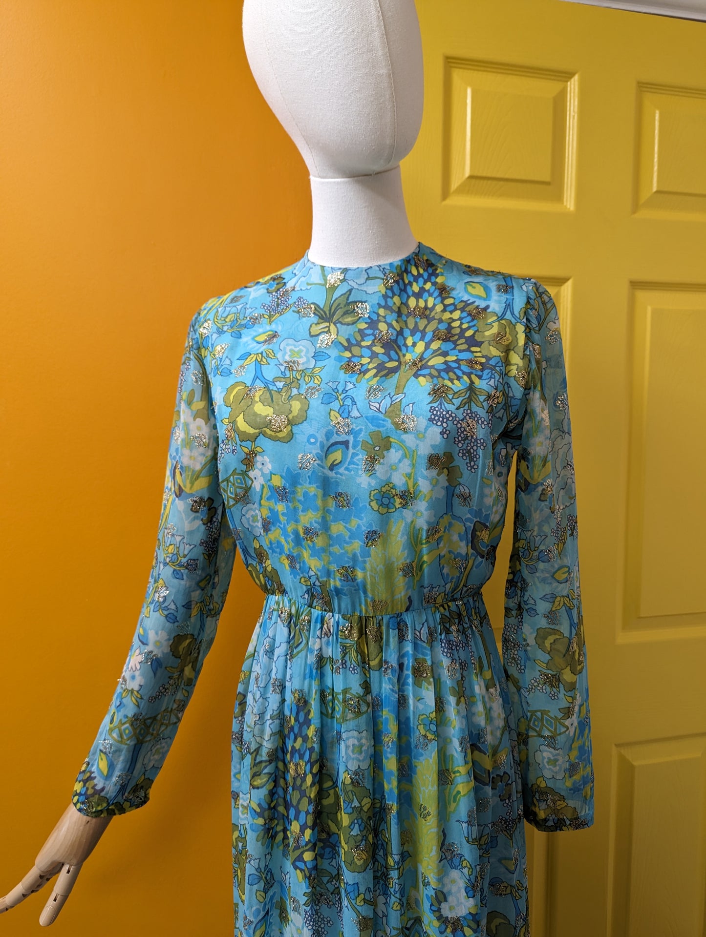 Gorgeous 1960s Marty Modell for Harrods tree print maxi dress - XS/S