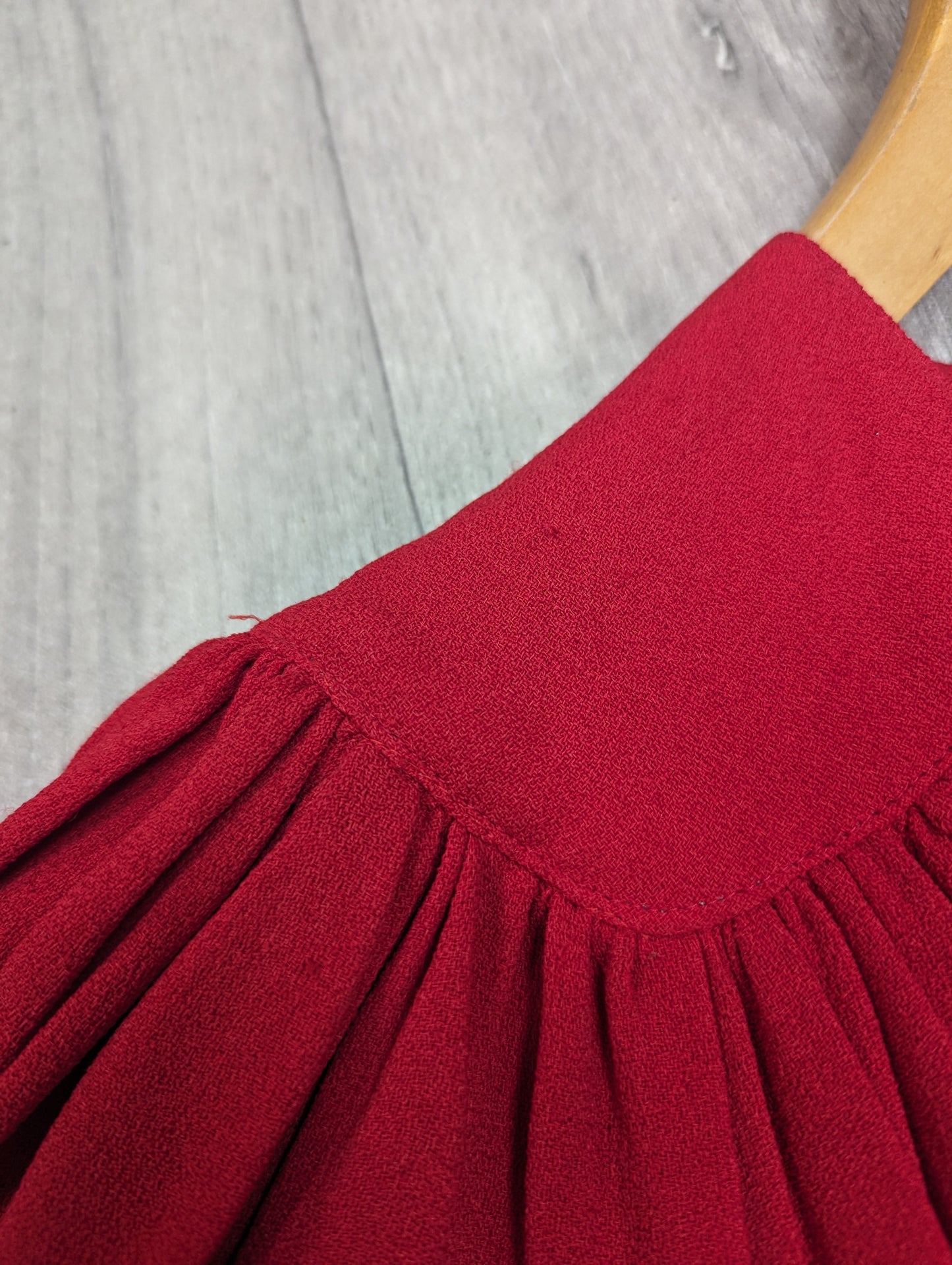 Incredible 1970s Ossie Clark for Radley red moss crepe maxi dress - Size 8