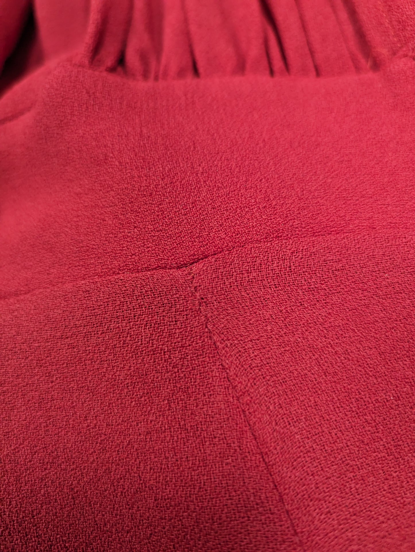 Incredible 1970s Ossie Clark for Radley red moss crepe maxi dress - Size 8