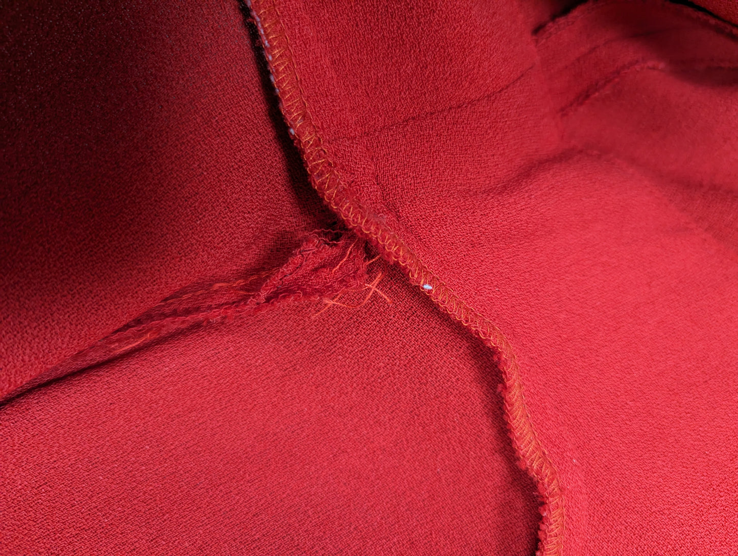 Incredible 1970s Ossie Clark for Radley red moss crepe maxi dress - Size 8