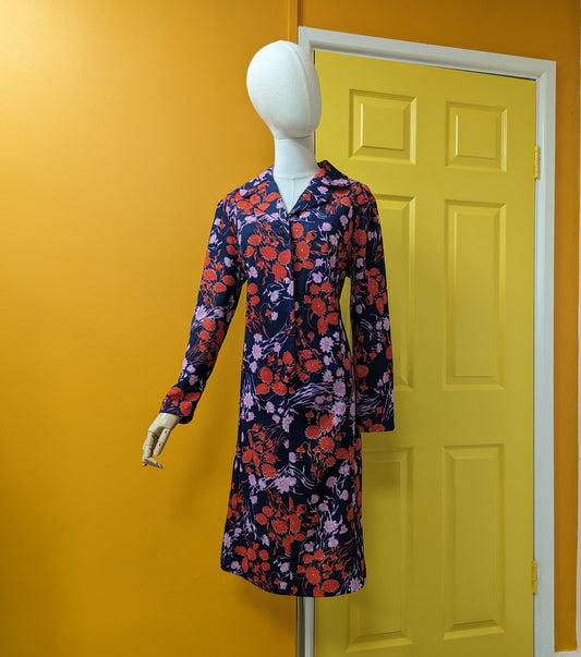 1970s floral dress - Size 16