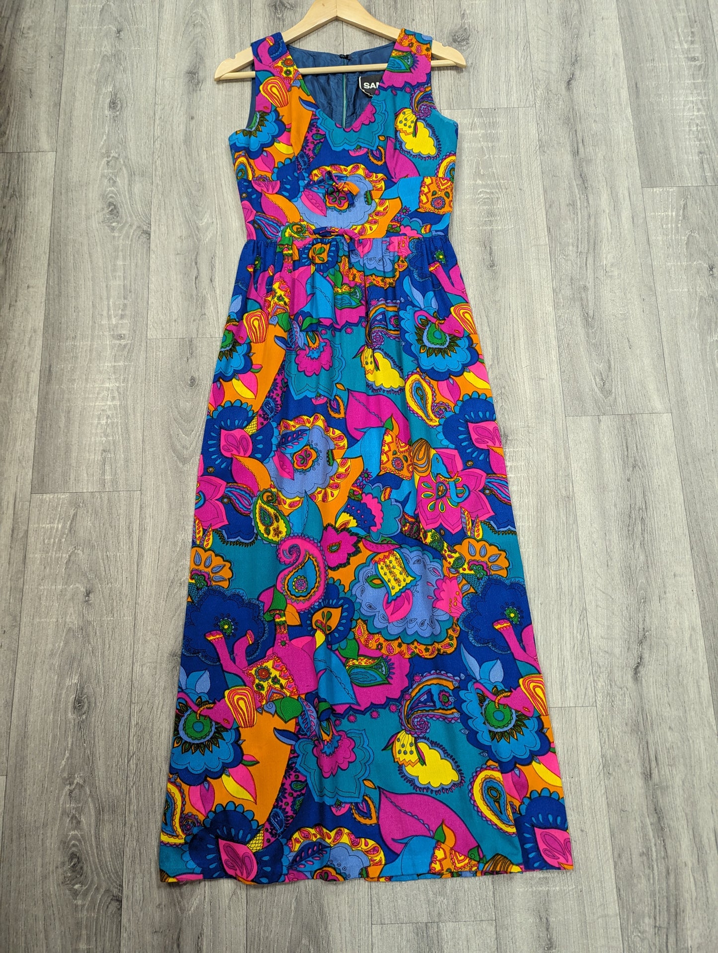 1960s Sambo psychedelic maxi dress - Size 8