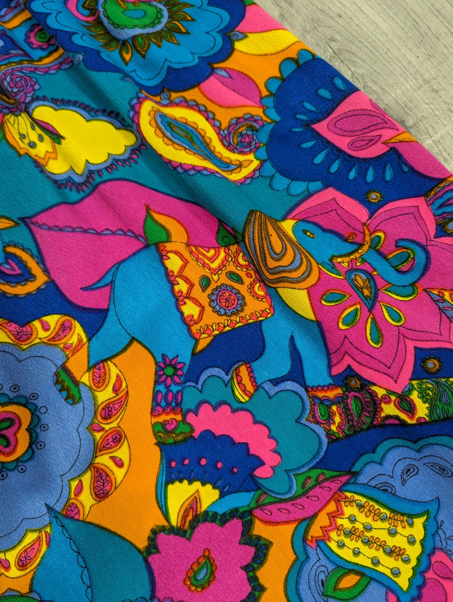 1960s Sambo psychedelic maxi dress - Size 8