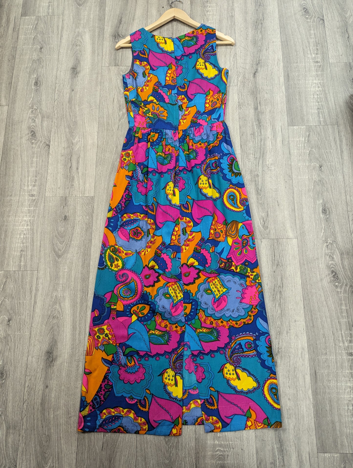 1960s Sambo psychedelic maxi dress - Size 8