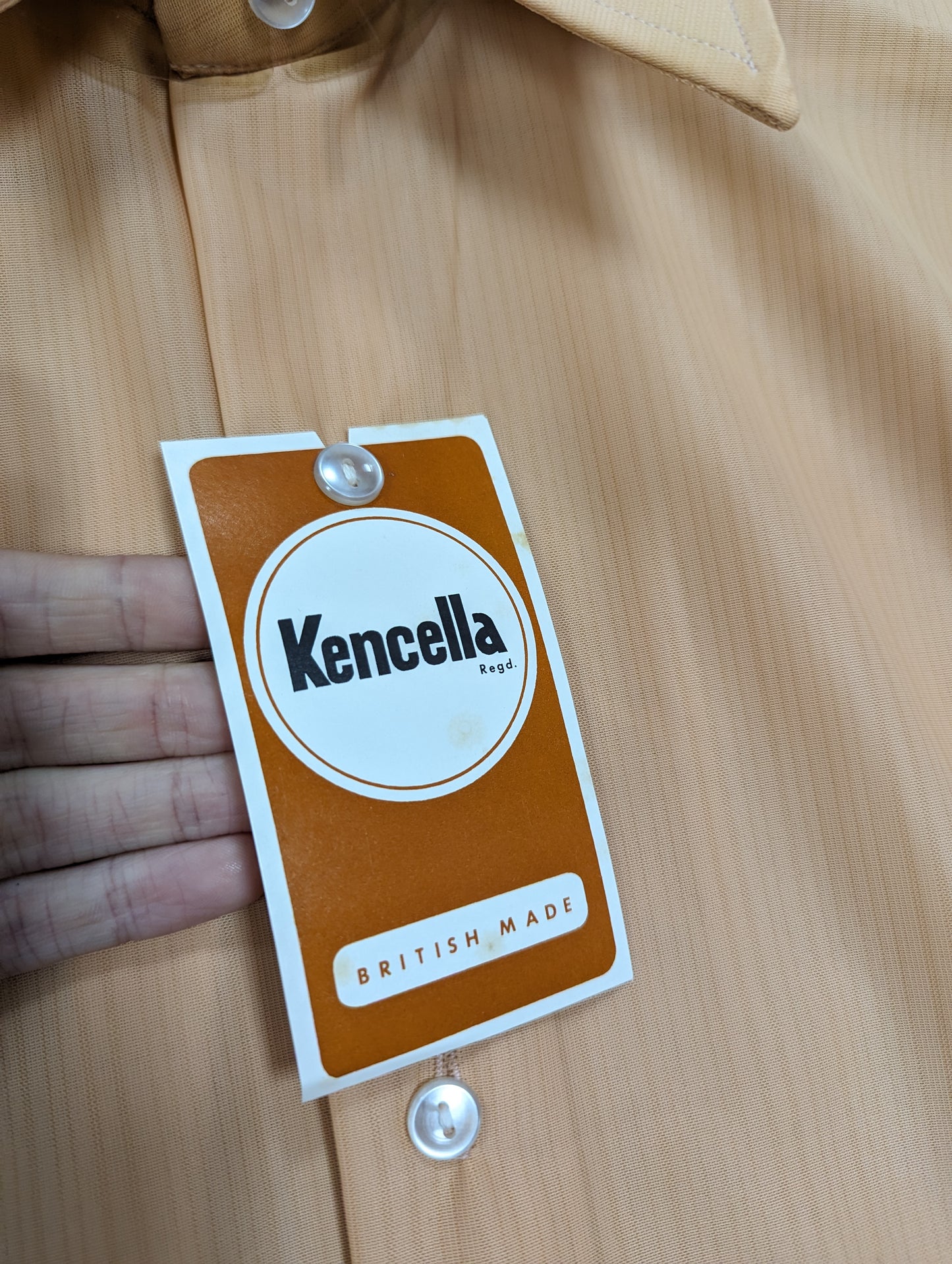 Deadstock 1970s Kencella nylon shirt and box - 16" collar