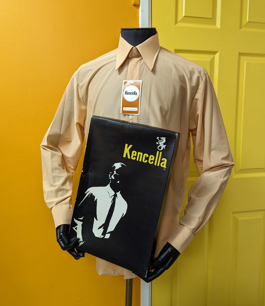 Deadstock 1970s Kencella nylon shirt and box - 16" collar