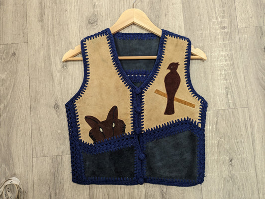 Suede applique waistcoat