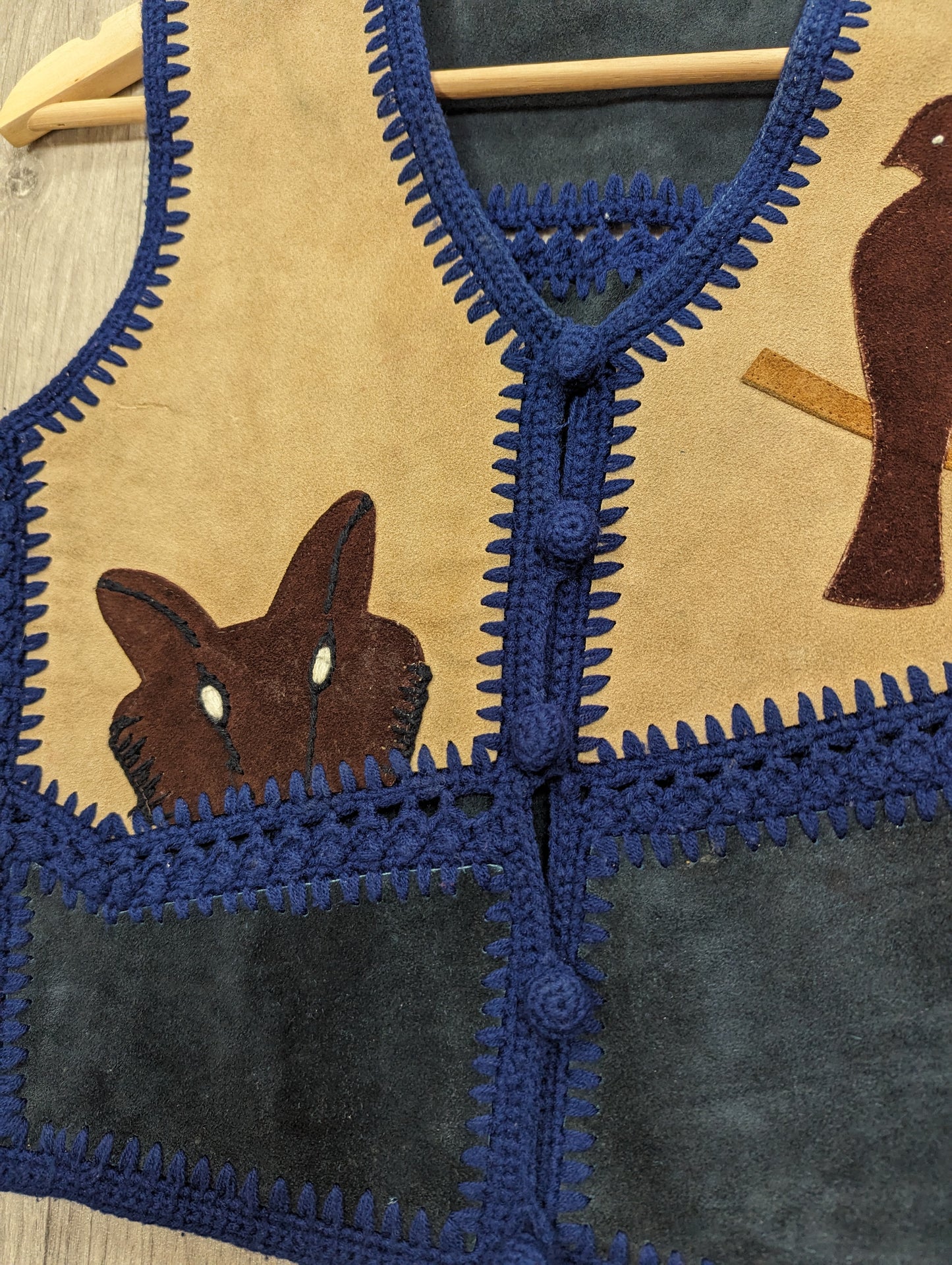 Suede applique waistcoat