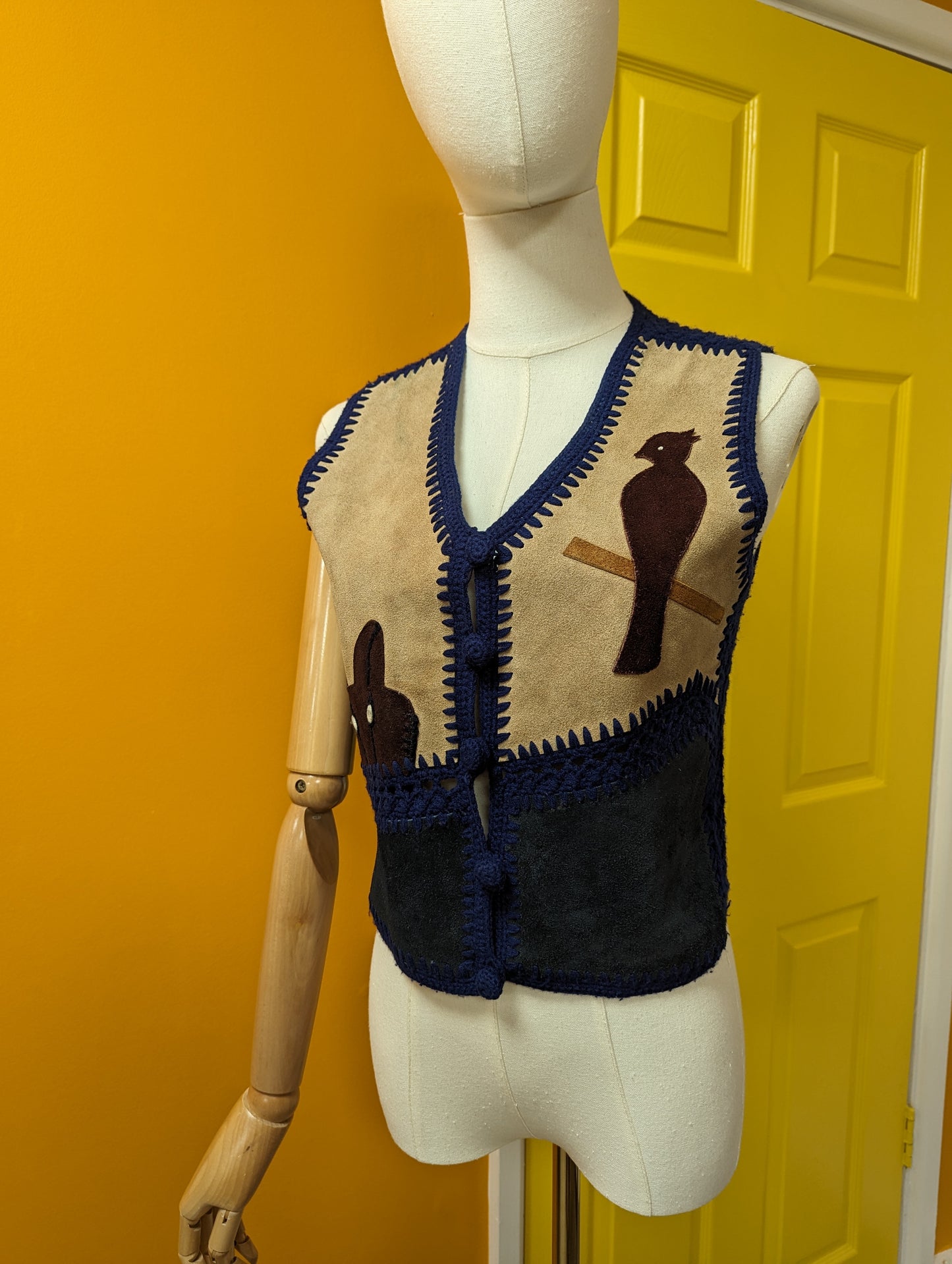 Suede applique waistcoat