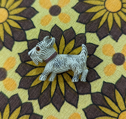 Scotty dog brooch