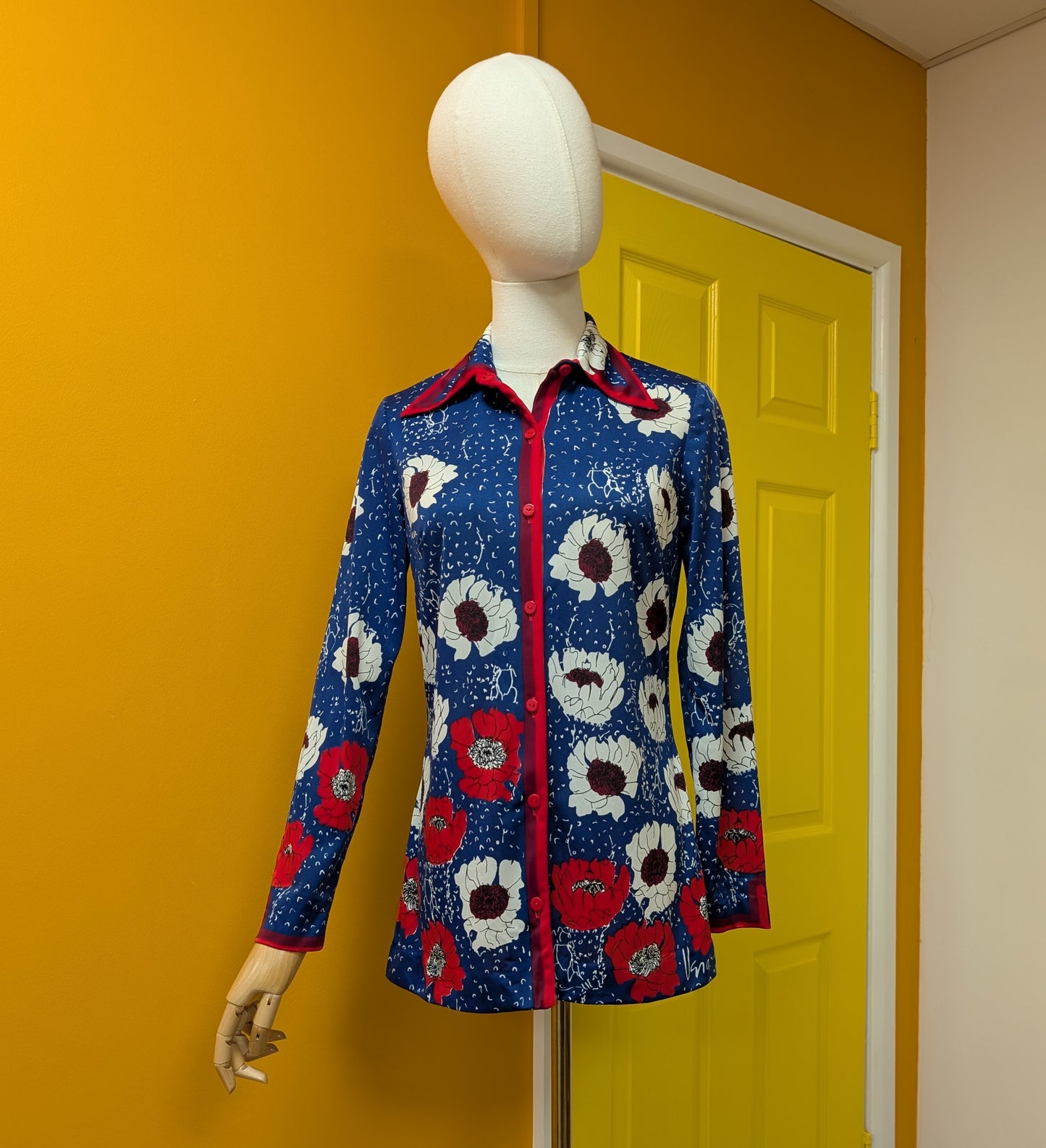 1970s Vera Neumann floral shirt - Size 8