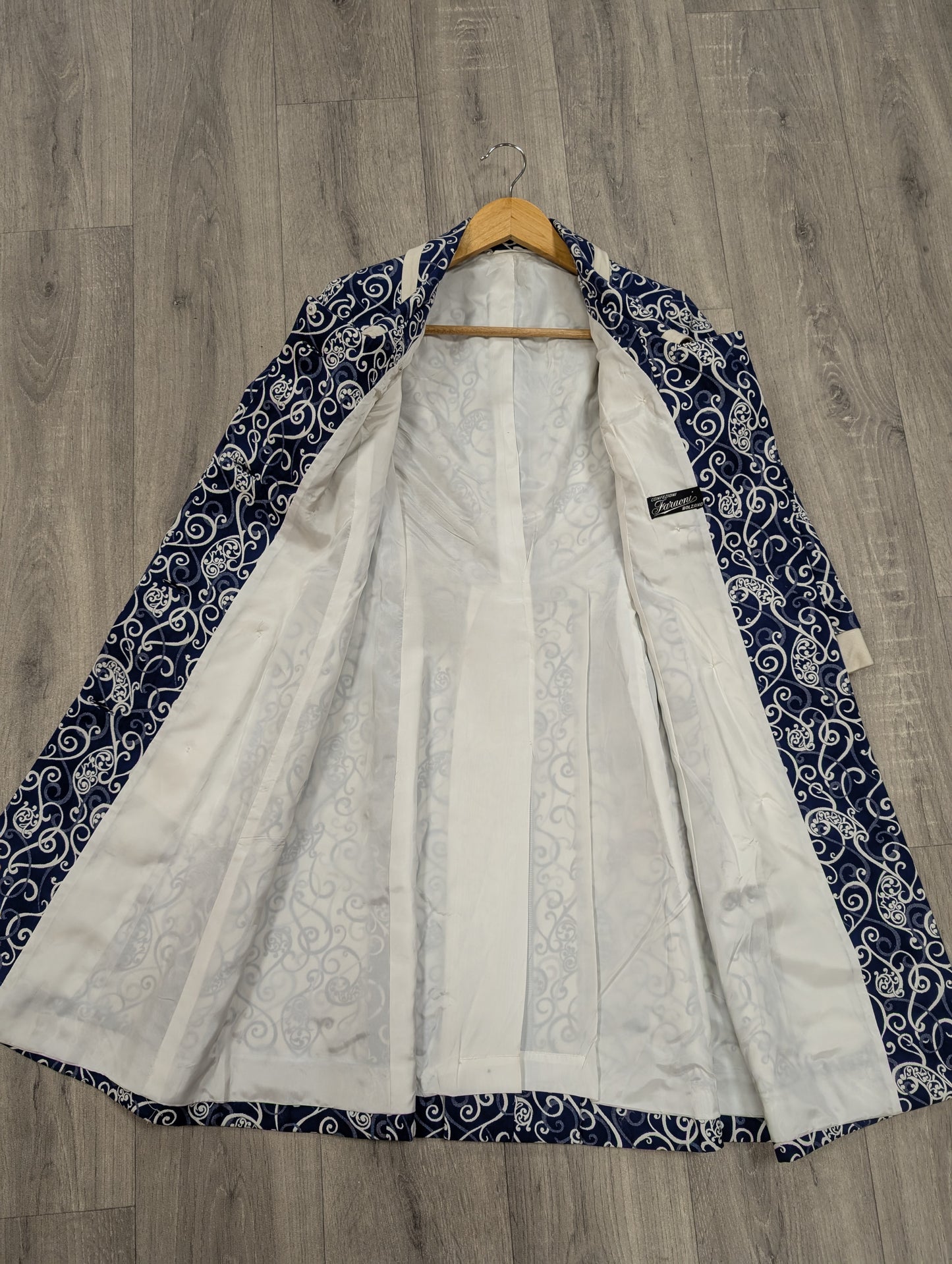 Gorgeous 1960s blue/white coat - XXS/XS