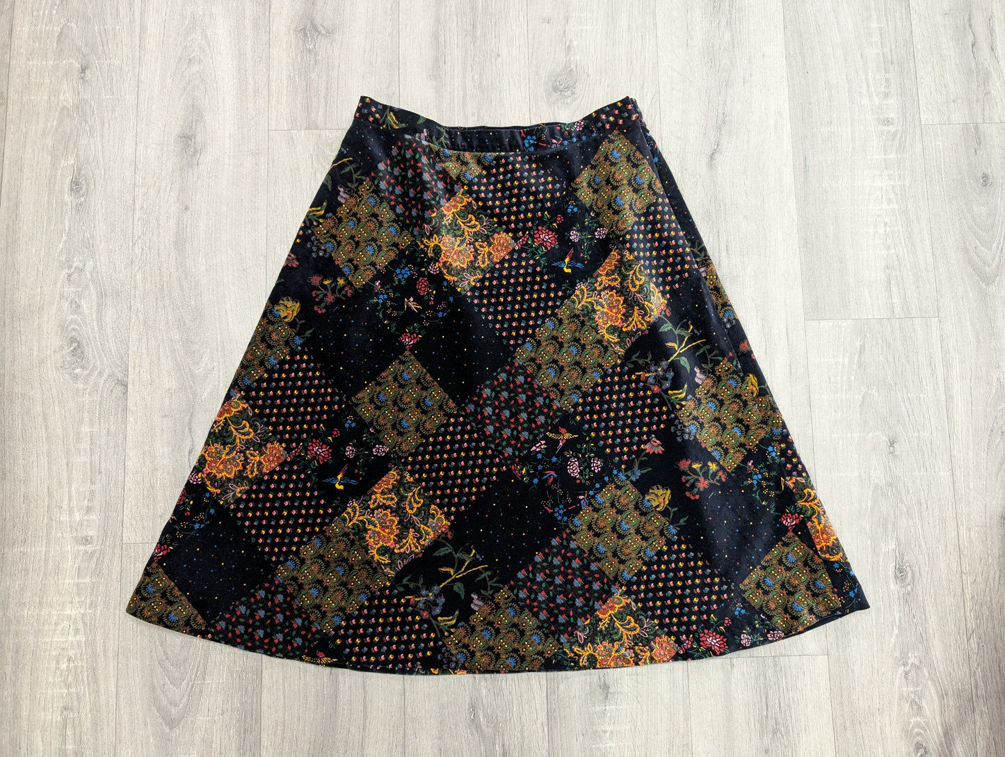 1970s St Michael velvet cotton skirt - 29" waist