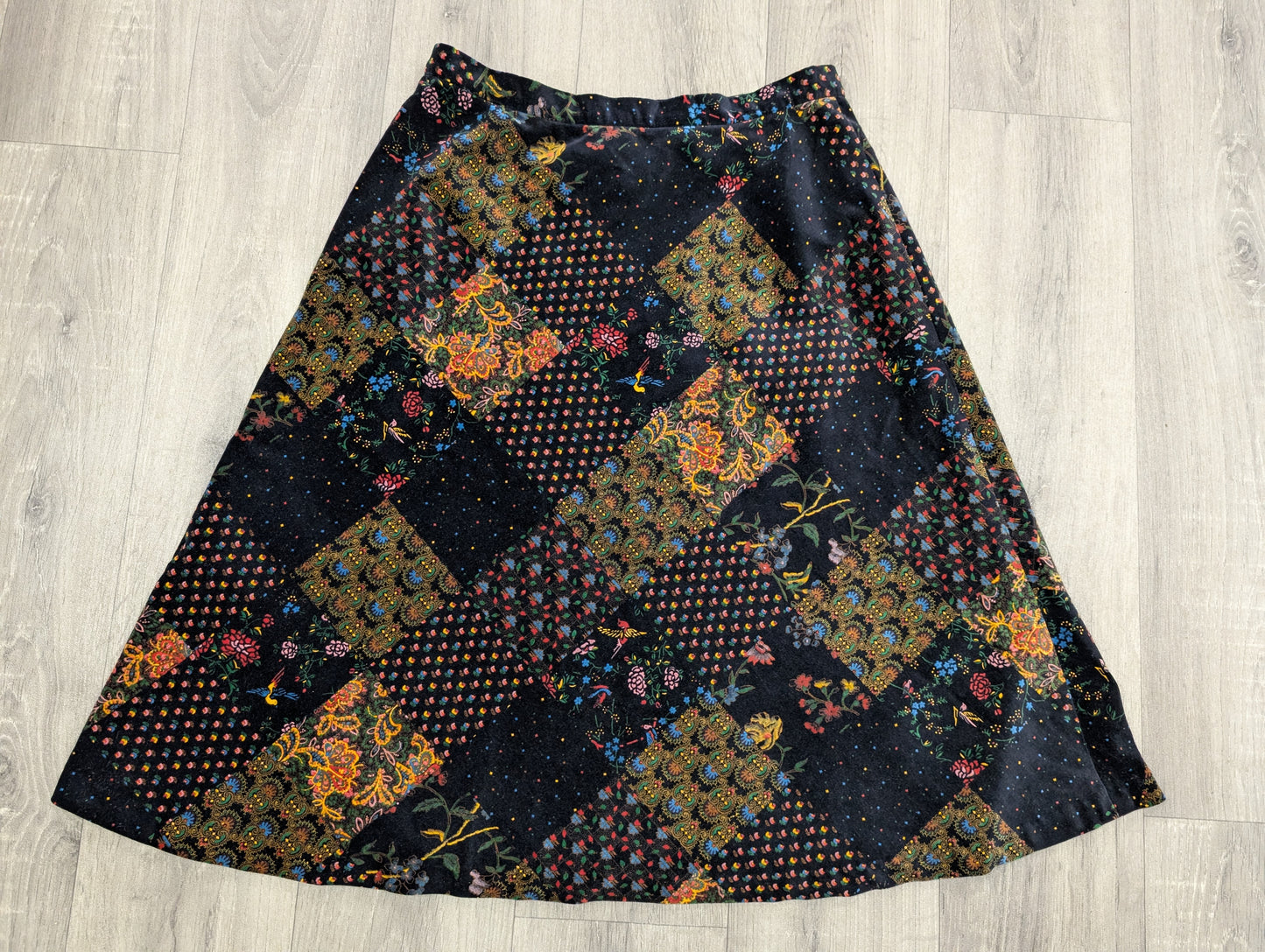 1970s St Michael velvet cotton skirt - 29" waist