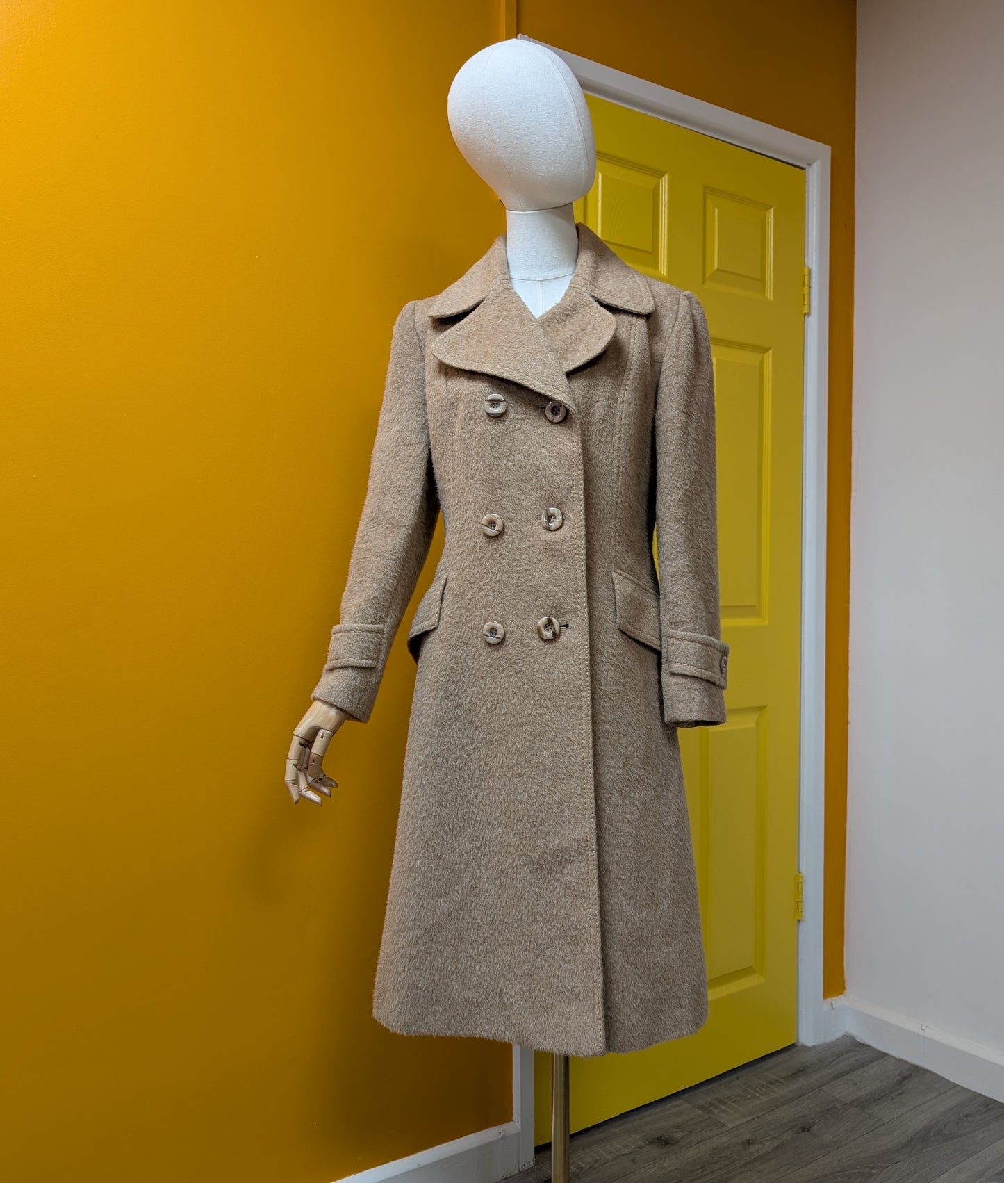 1970s Sixth Sense wool/mohair/camel coat - S