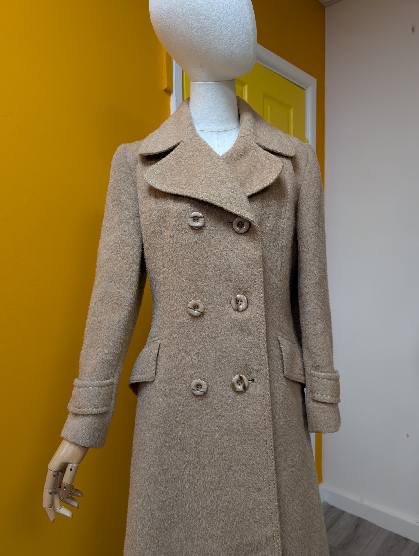 1970s Sixth Sense wool/mohair/camel coat - S