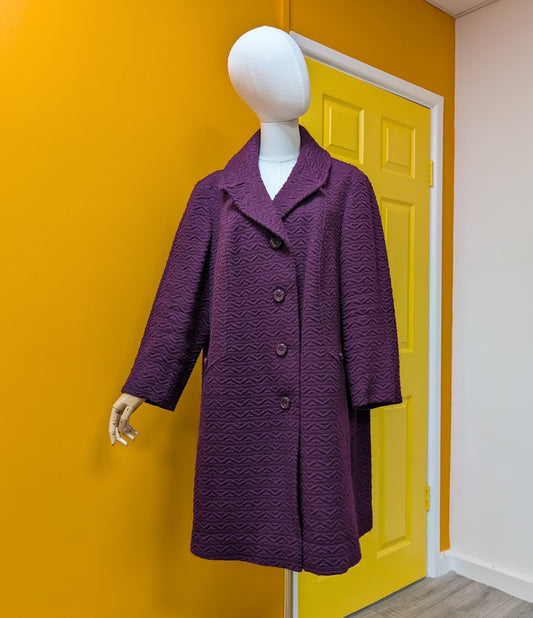 1960s purple wool coat - L/XL