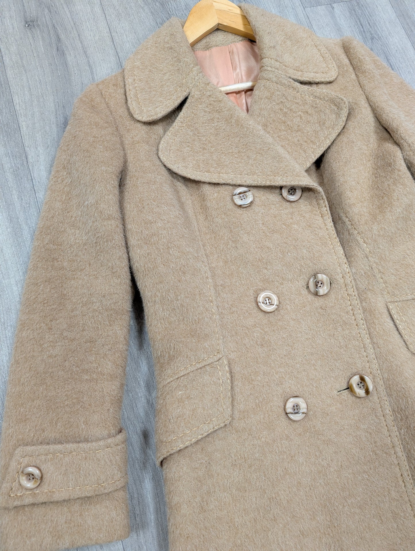 1970s Sixth Sense wool/mohair/camel coat - S