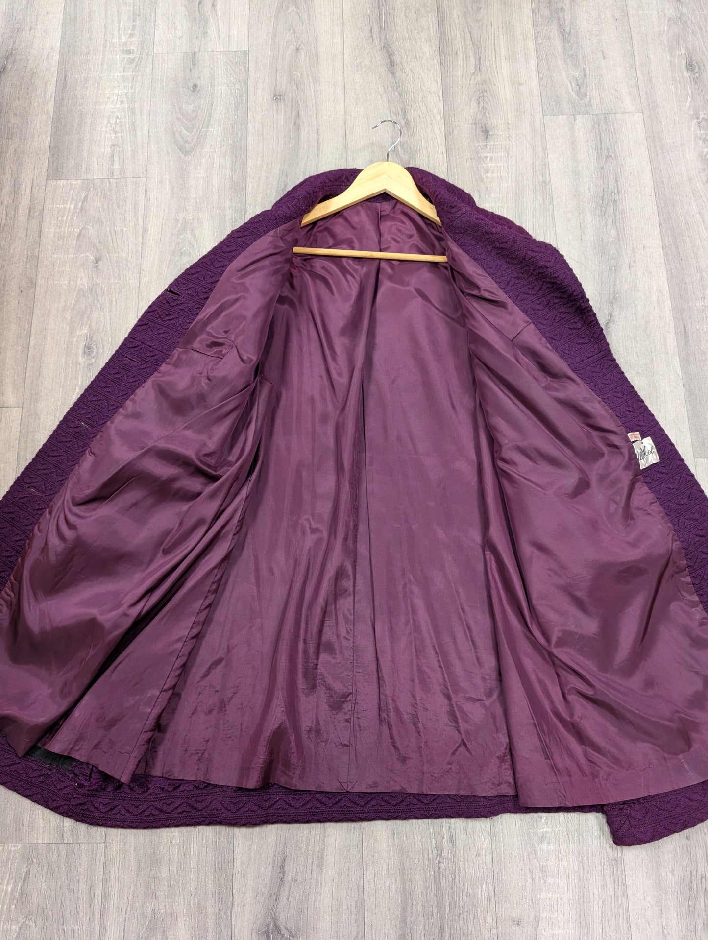 1960s purple wool coat - L/XL