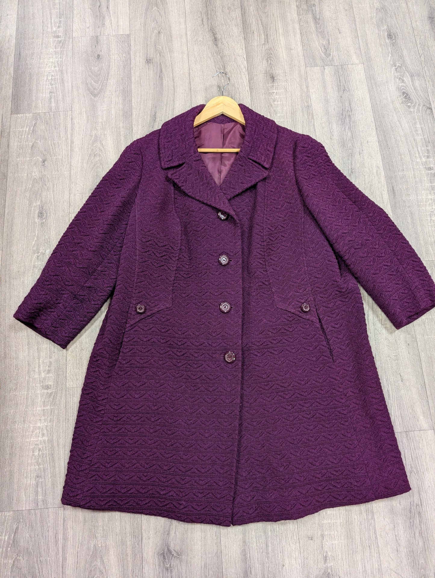 1960s purple wool coat - L/XL