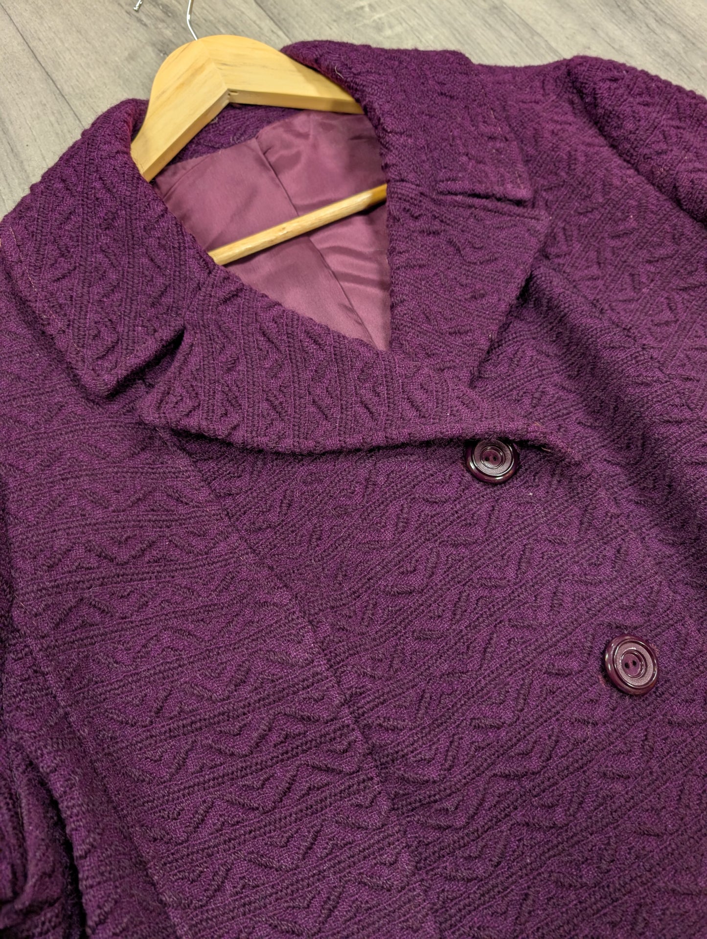 1960s purple wool coat - L/XL