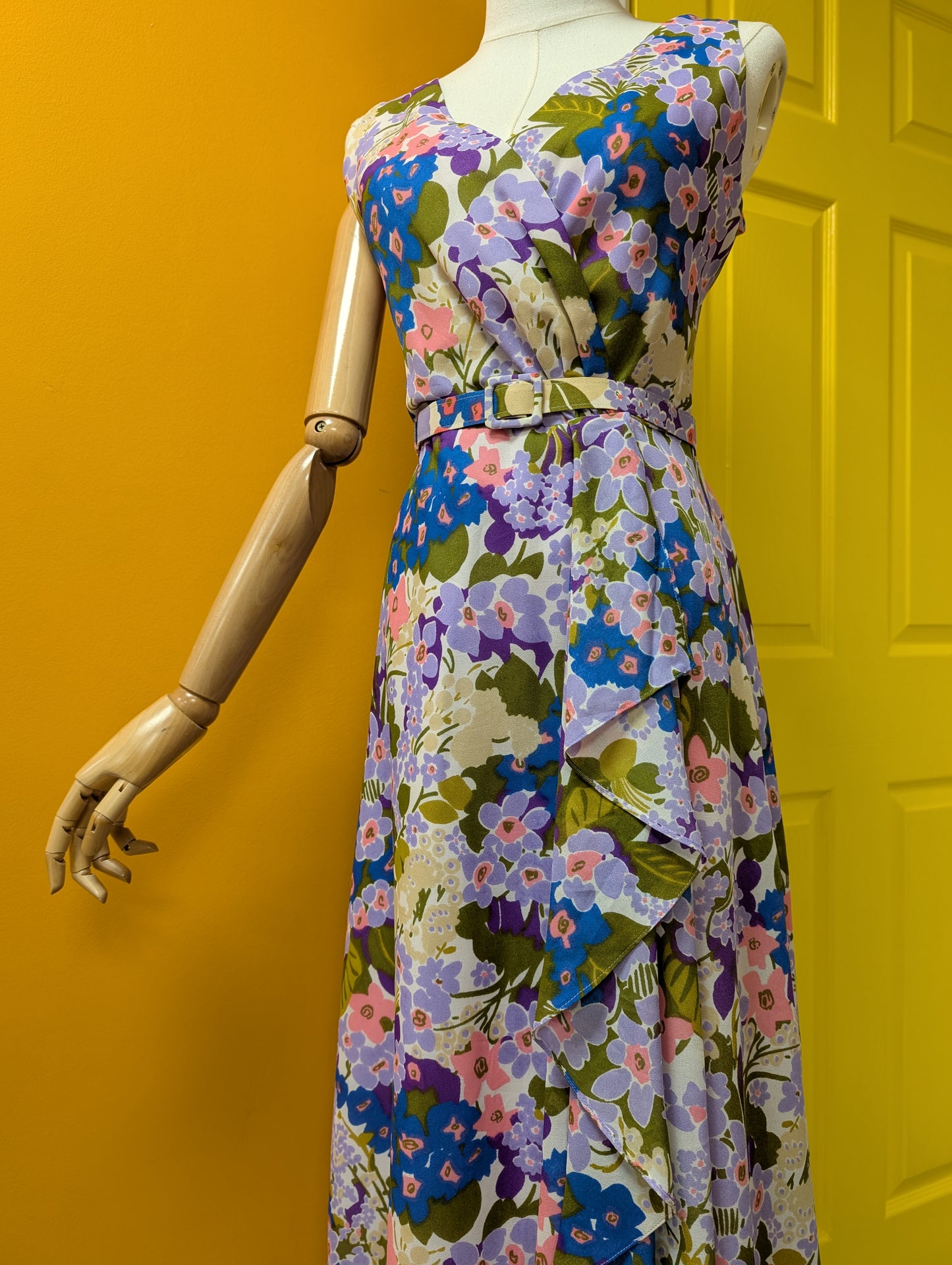 1970s Berkertex San-Clair floral maxi dress - Size 10