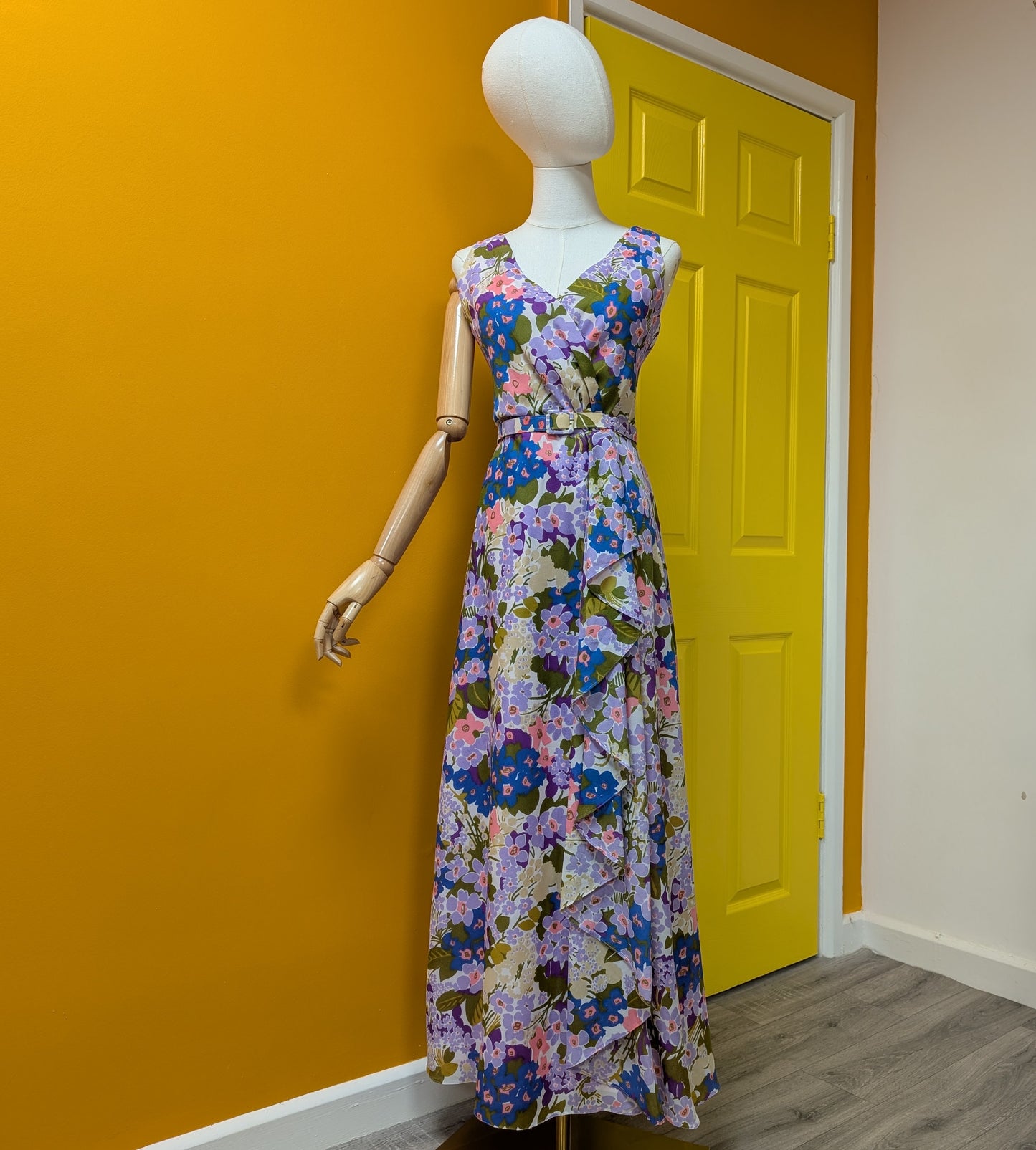 1970s Berkertex San-Clair floral maxi dress - Size 10