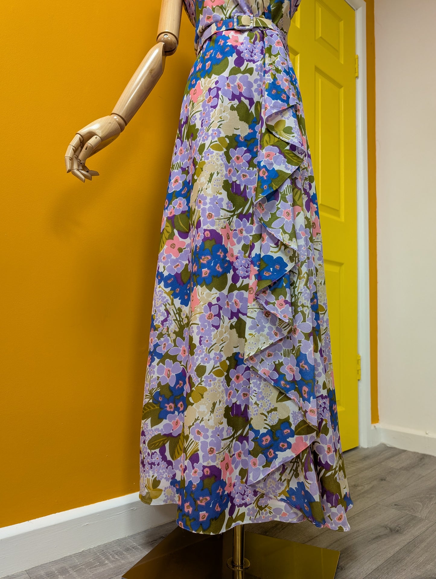 1970s Berkertex San-Clair floral maxi dress - Size 10