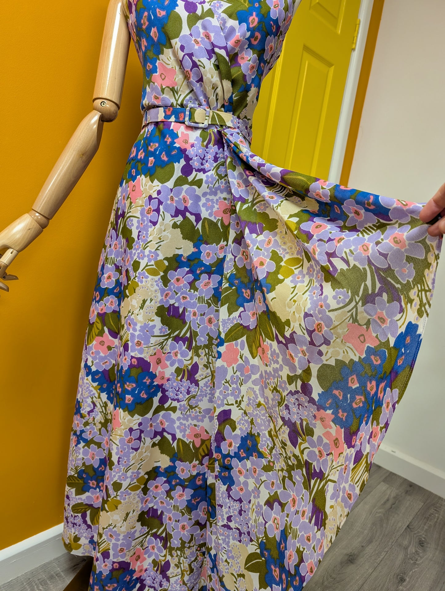 1970s Berkertex San-Clair floral maxi dress - Size 10