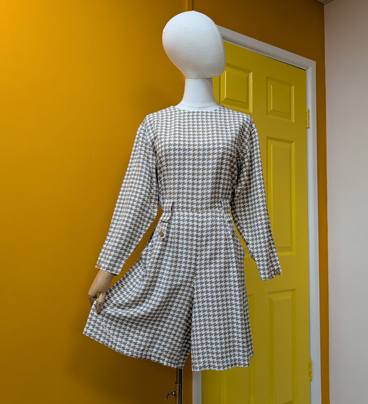 1980s dogtooth playsuit - Size 10