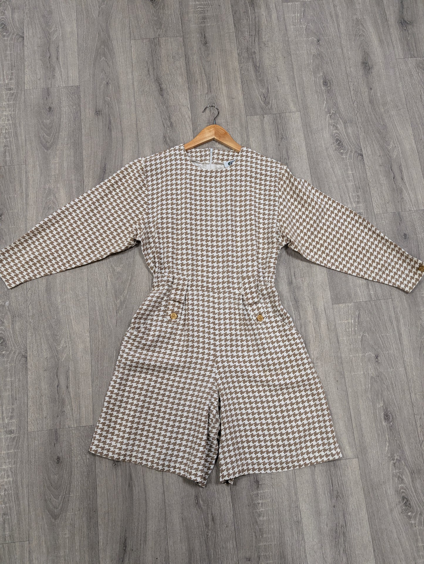 1980s dogtooth playsuit - Size 10