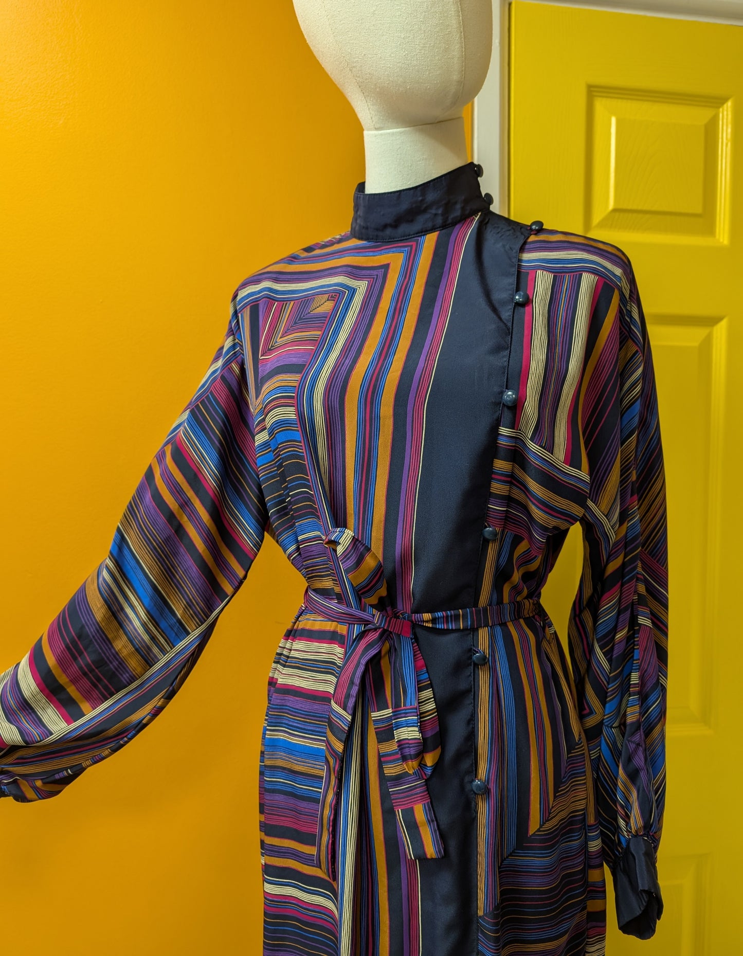 1980s Denise Lawrence dress and belt - Size 10