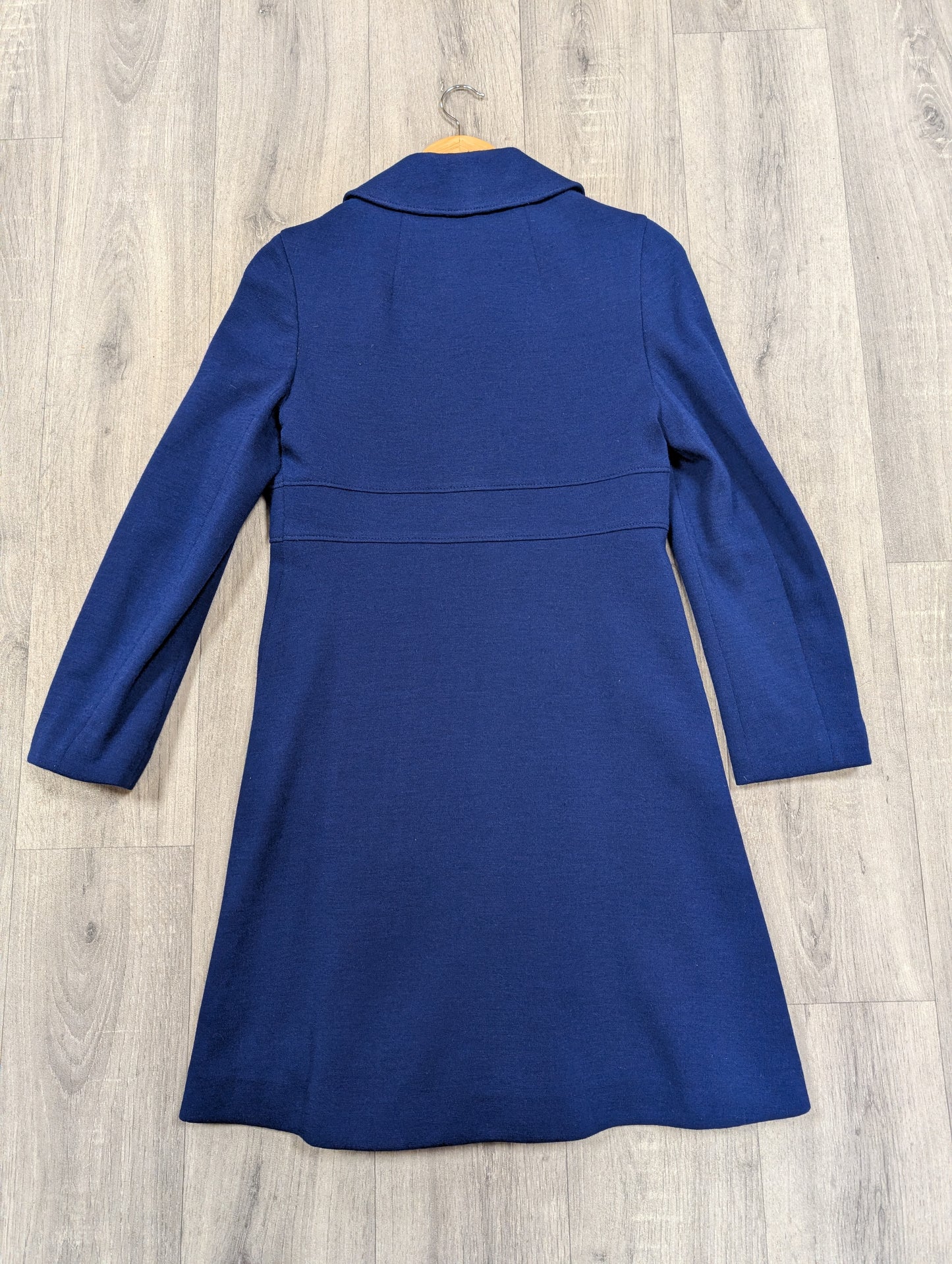 1960s Lantex Knit pure new wool blue coat - XS/S