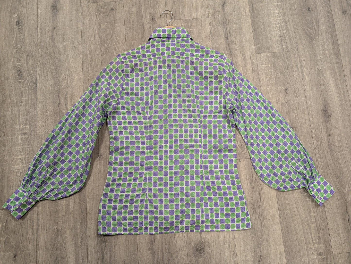 60s/70s Ben Sherman purple/green shirt - M