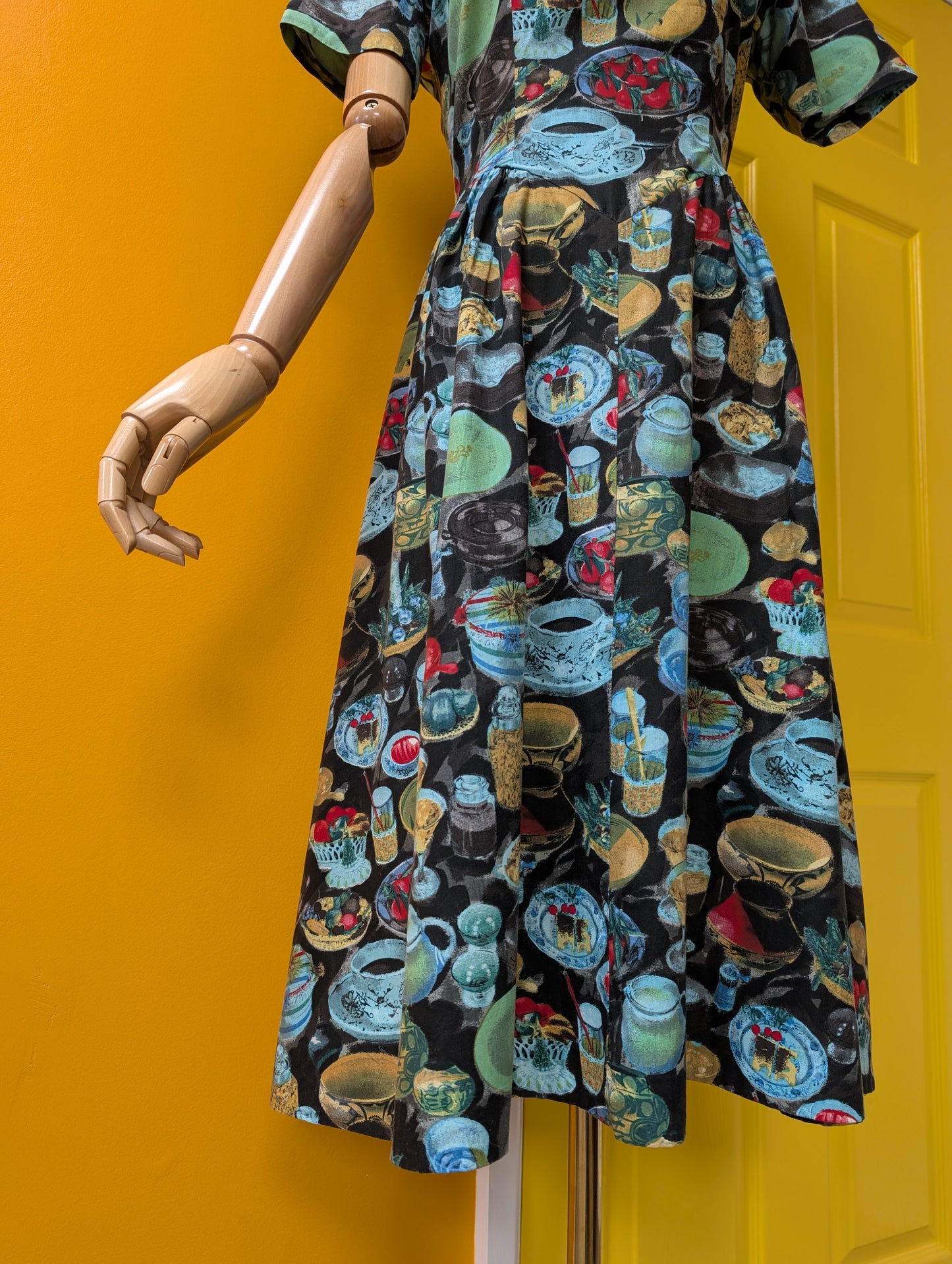 Fabulous 50s/60s Walgar London novelty print cotton dress - XS